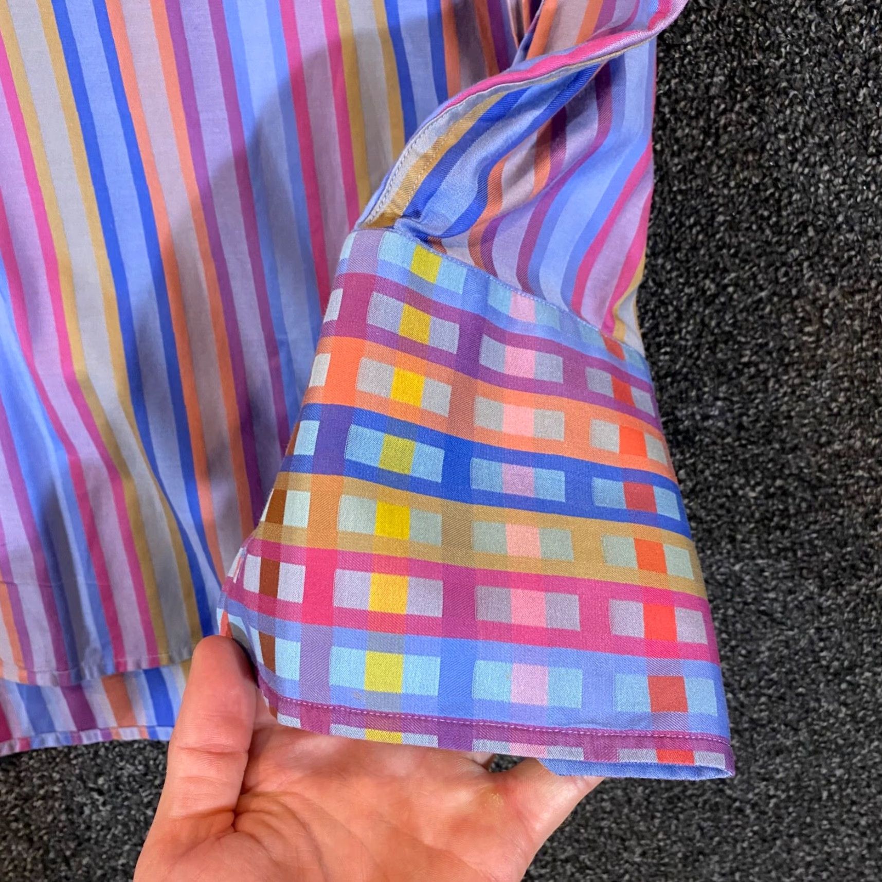 Robert Graham Robert Graham Shirt Men Medium Multicolor Striped Open Button Up Top Long Sleeve Mens Size US M / EU 48-50 / 2 - 5 Thumbnail