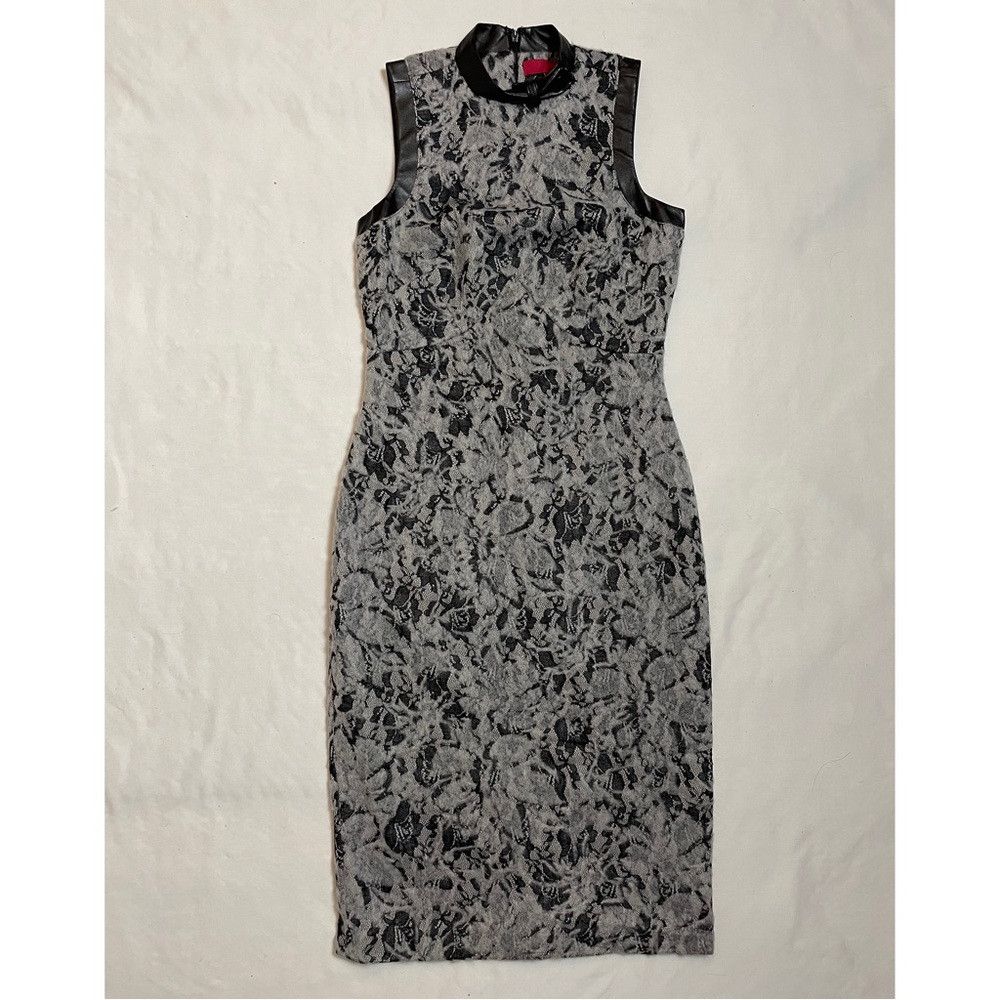Other New G.I.L.I Lace Sleeveless Faux Leather Trim Sheath Dress Size XS / US 0-2 / IT 36-38 - 9 Thumbnail
