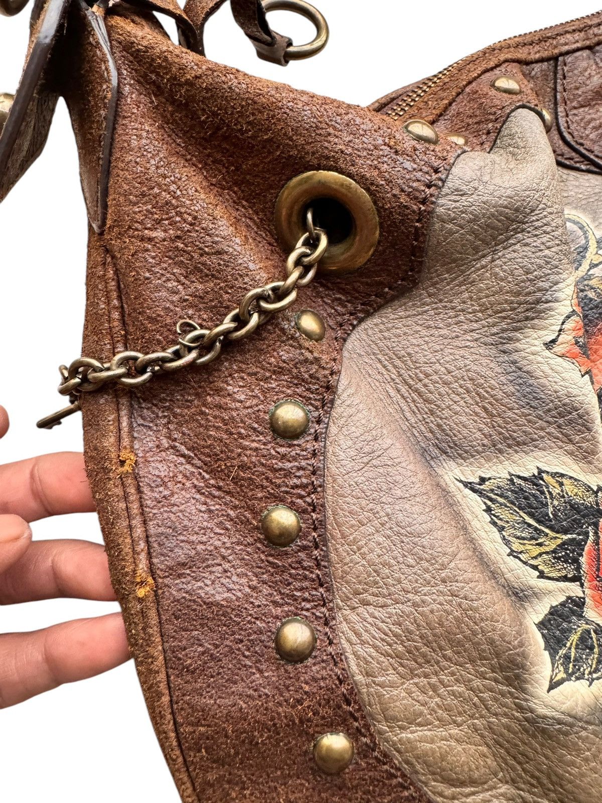Isabel Marant Etoile Rare Issabella Fiore Hearty Studded Floral Hobo Shoulder Size ONE SIZE - 14 Thumbnail