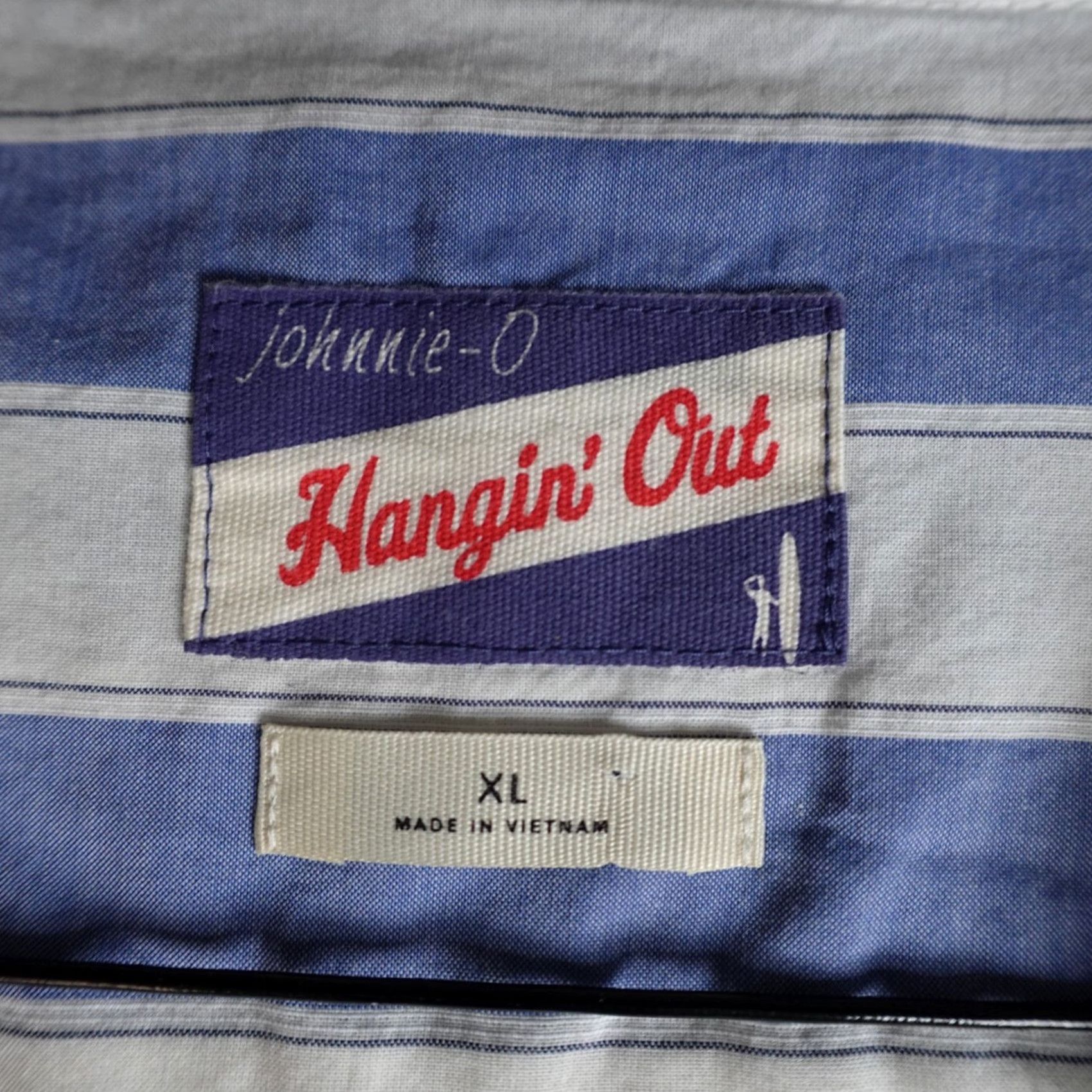 johnnie-O VINTAGE Johnnie-O Shirt XL Blue Striped Short Sleeve Camp Cabana NEW Size US XL / EU 56 / 4 - 3 Thumbnail