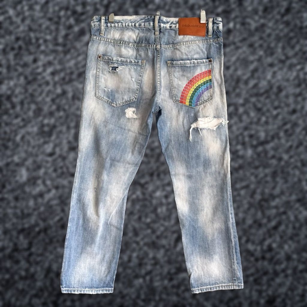 Dsquared2 VINTAGE Dsquared2 Cool Girl Cropped Jean Low Rise Distressed Rainbow Woman Jeans 42 Blue Rainbow Distressed 90s Womens Size 28" / US 6 / IT 42 - 1 Thumbnail