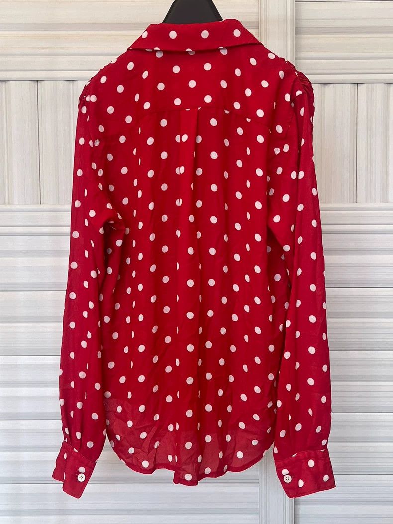 Comme des Garcons Comme Des Garcons Red polka-dot polyester crewneck shirt Size XS / US 0-2 / IT 36-38 - 4 Thumbnail