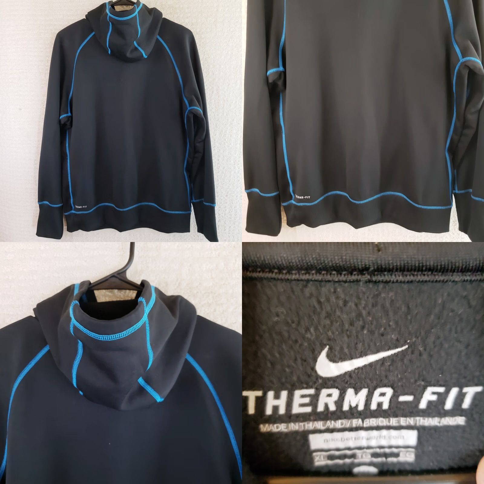 Nike Nike Hoodie Mens XL Black Therma-Fit Pullover Fleece Lined Jacket Pockets BlueT Size US XL / EU 56 / 4 - 9 Thumbnail