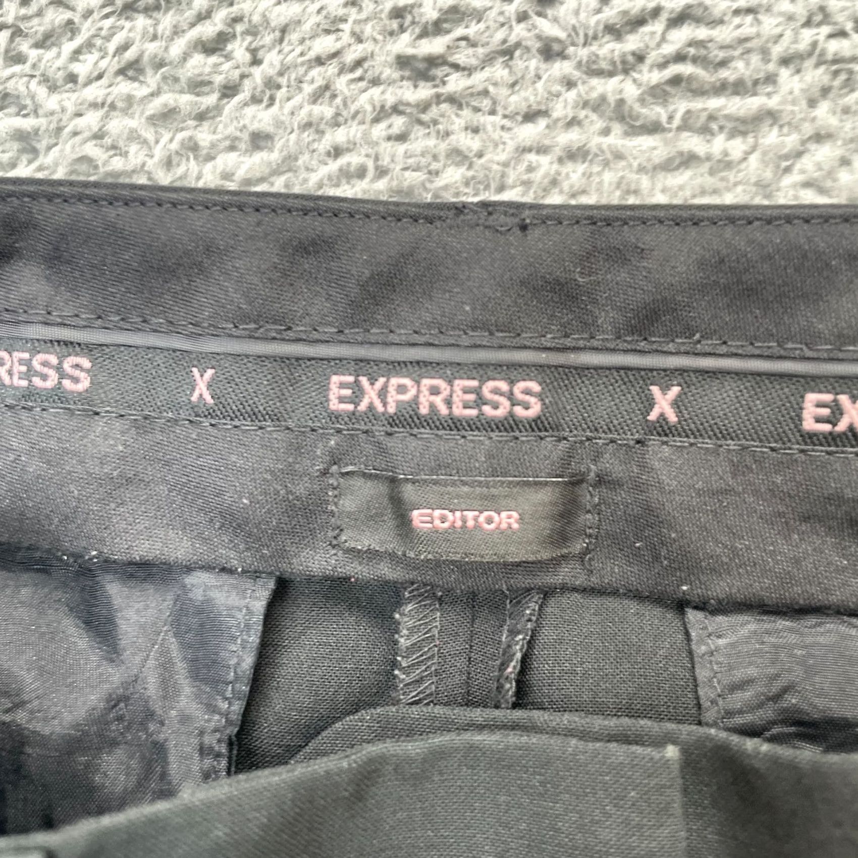 Express Express Womens Pants 0 Black Wool Blend Flared Front Dress Pants Edit Editor Size 30" / US 8 / IT 44 - 3 Thumbnail
