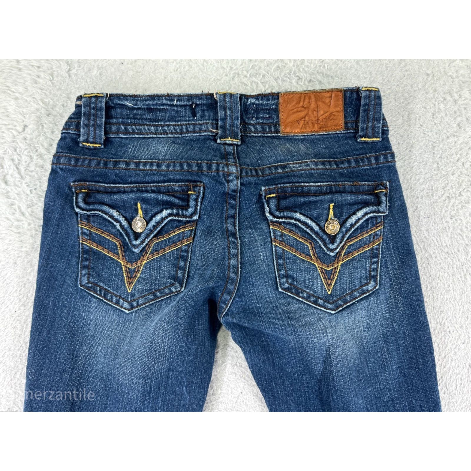 VIGOSS Womens Jeans Bootcut 3 Blue Denim Stretch Low Rise Cotton Vintage Girl