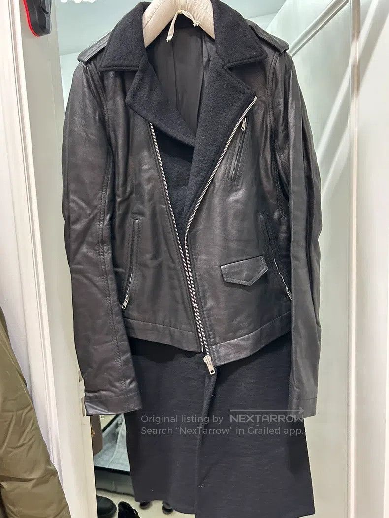 Rick Owens RICK OWENS Men's Leather Jacket, Runway Long Coat Size US M / EU 48-50 / 2 - 1 Thumbnail