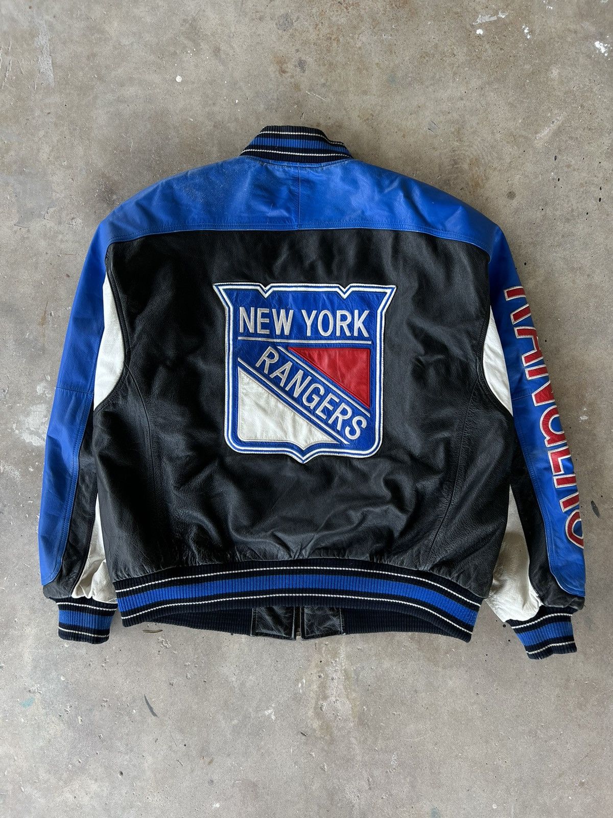 Salem Sportswear × Starter × Vintage Vintage 90’s NHL New York Rangers Leather Jacket Size US XL / EU 56 / 4 - 2 Thumbnail