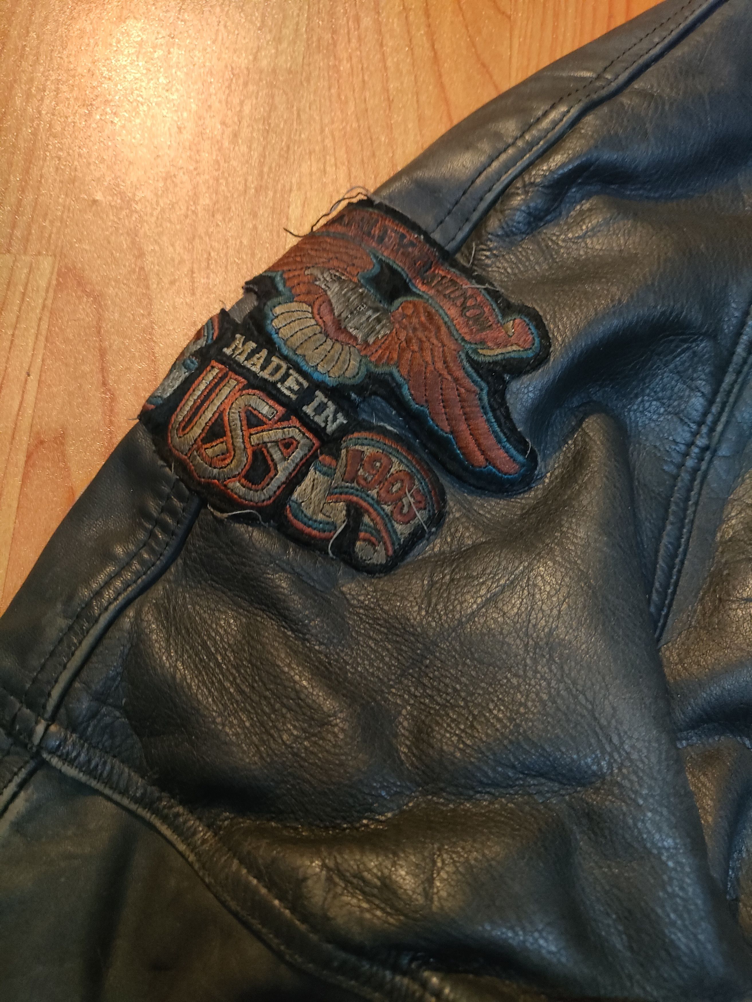 Harley Davidson × Vintage Vintage Harley Davidson Leather Jacket Size US L / EU 52-54 / 3 - 6 Thumbnail