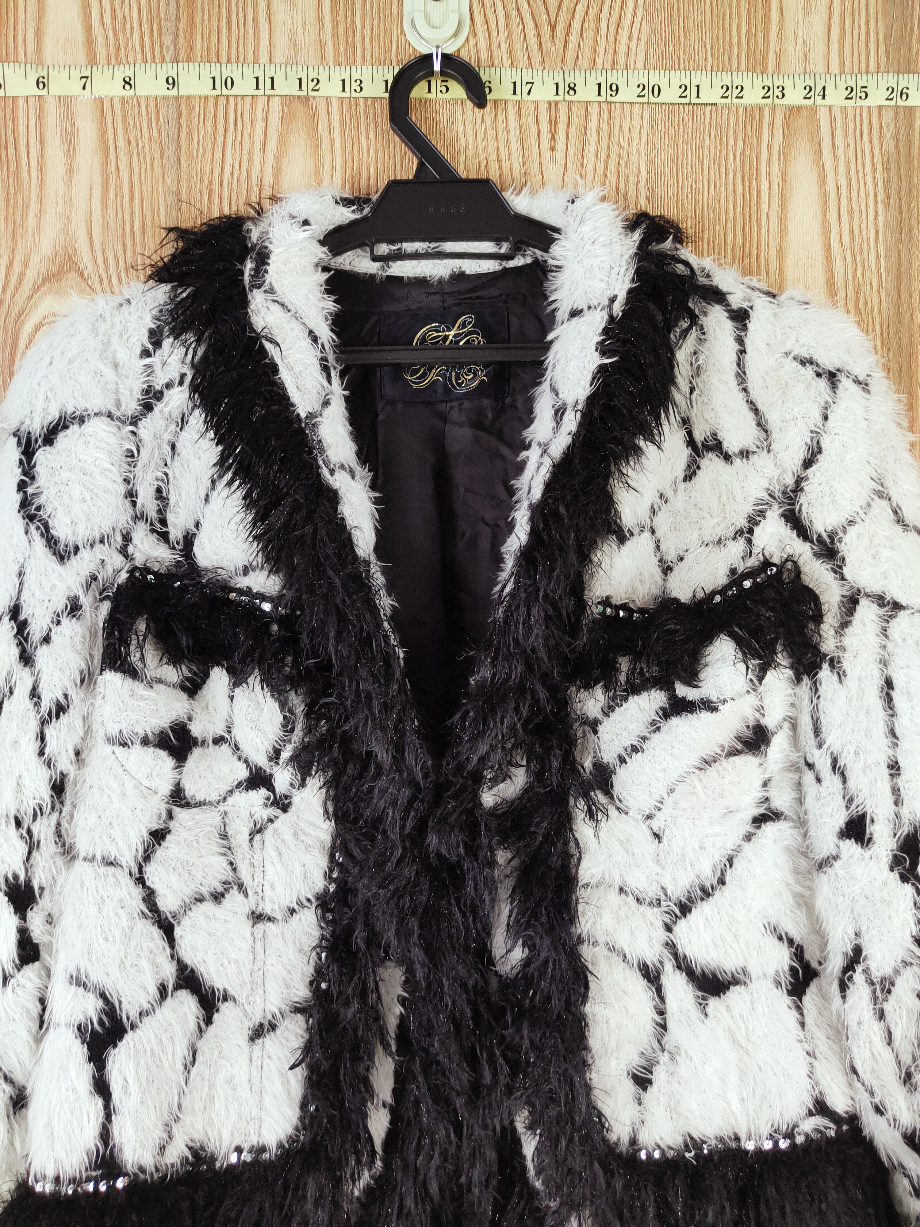 Japanese Brand × Vintage Super luxury Rare - GK Black White Fur Mohair Jackets Size M / US 6-8 / IT 42-44 - 2 Thumbnail