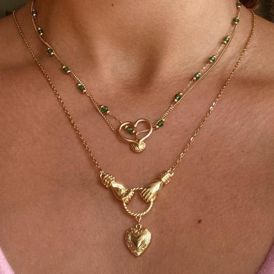 Galeries Lafayette ✨ Gold Necklace ✨ Love hands Size ONE SIZE - 1 Thumbnail