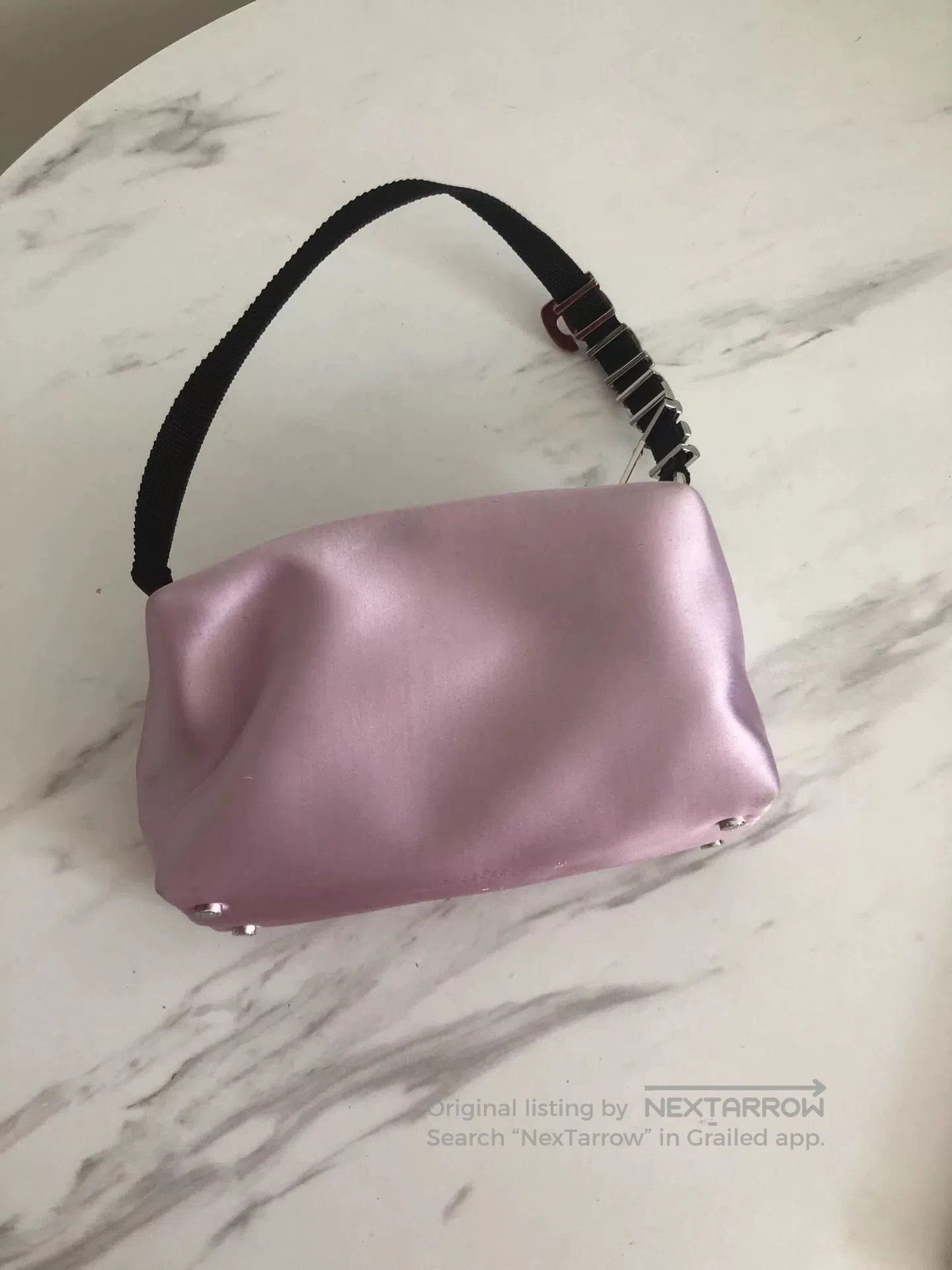 Alexander Wang Pink Satin Handbag with Crystals.