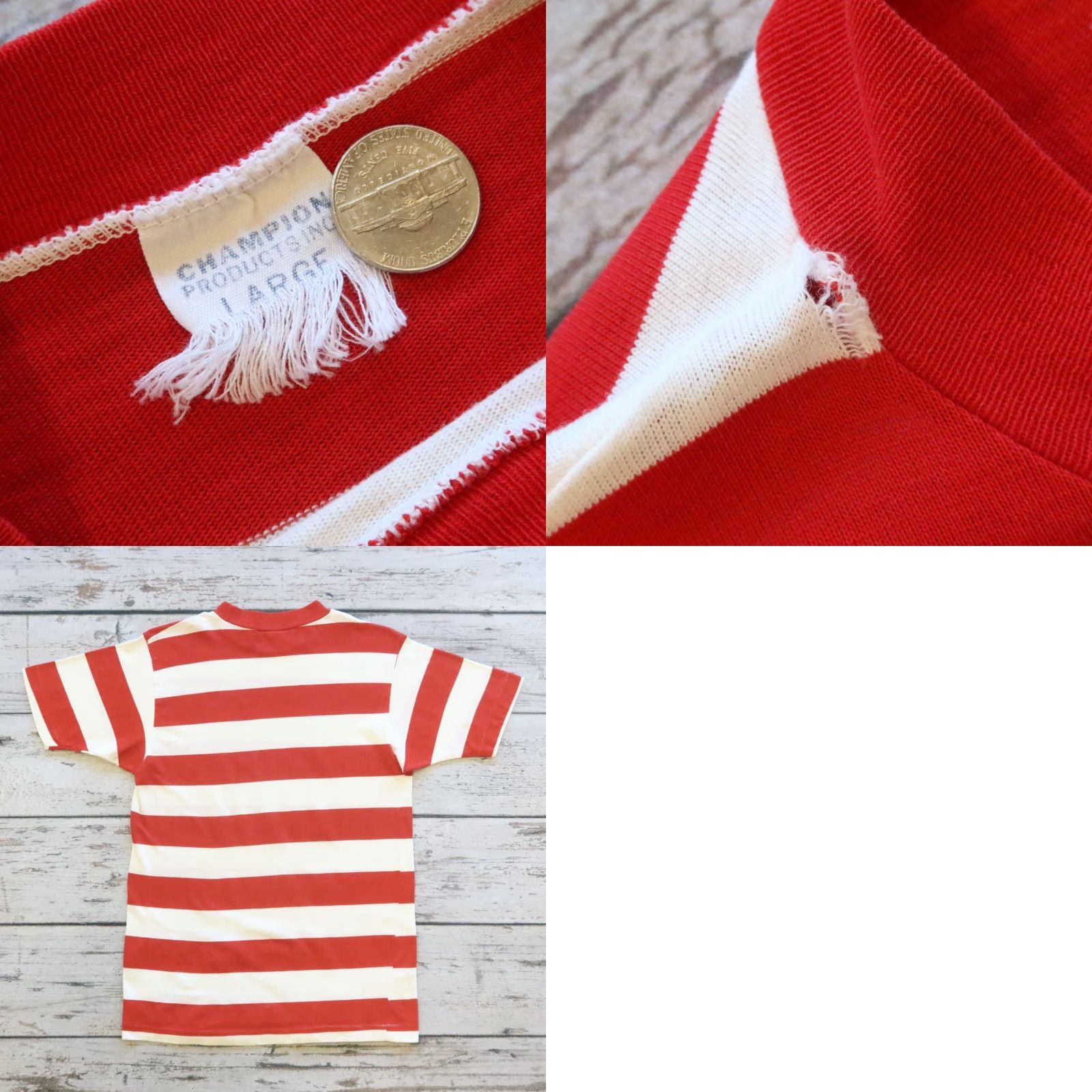 Champion Vintage Champion Stanford University Stripe Tshirt by Waldo 60s Red L Mens Shirt Size US L / EU 52-54 / 3 - 9 Thumbnail