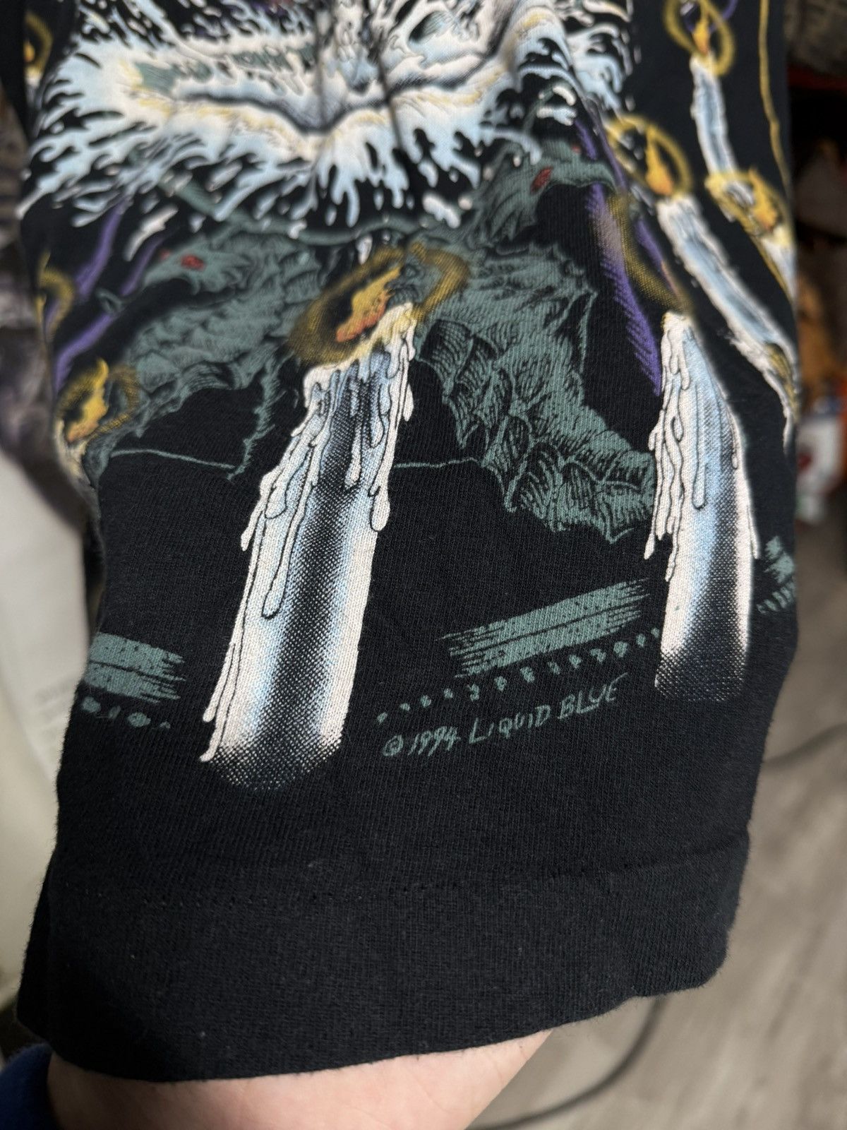 Vintage Vintage 1994 Liquid Blue Wizard AOP T-Shirt Rare XLarge Size US XL / EU 56 / 4 - 9 Thumbnail