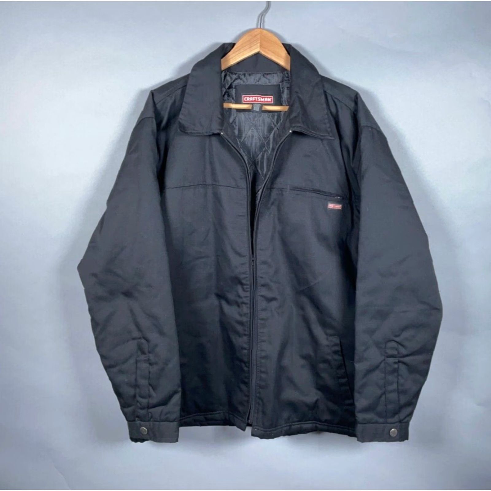 Vintage Craftsman Jacket Adult Large Black Cotton Blend Quilted Lined Zip Up Workwear Size US L / EU 52-54 / 3 - 2 Thumbnail