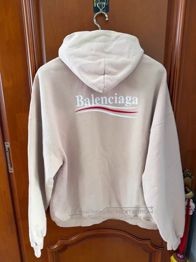 Balenciaga Balenciaga Light Pink Hooded Sweatshirt Size US L / EU 52-54 / 3 - 2 Thumbnail