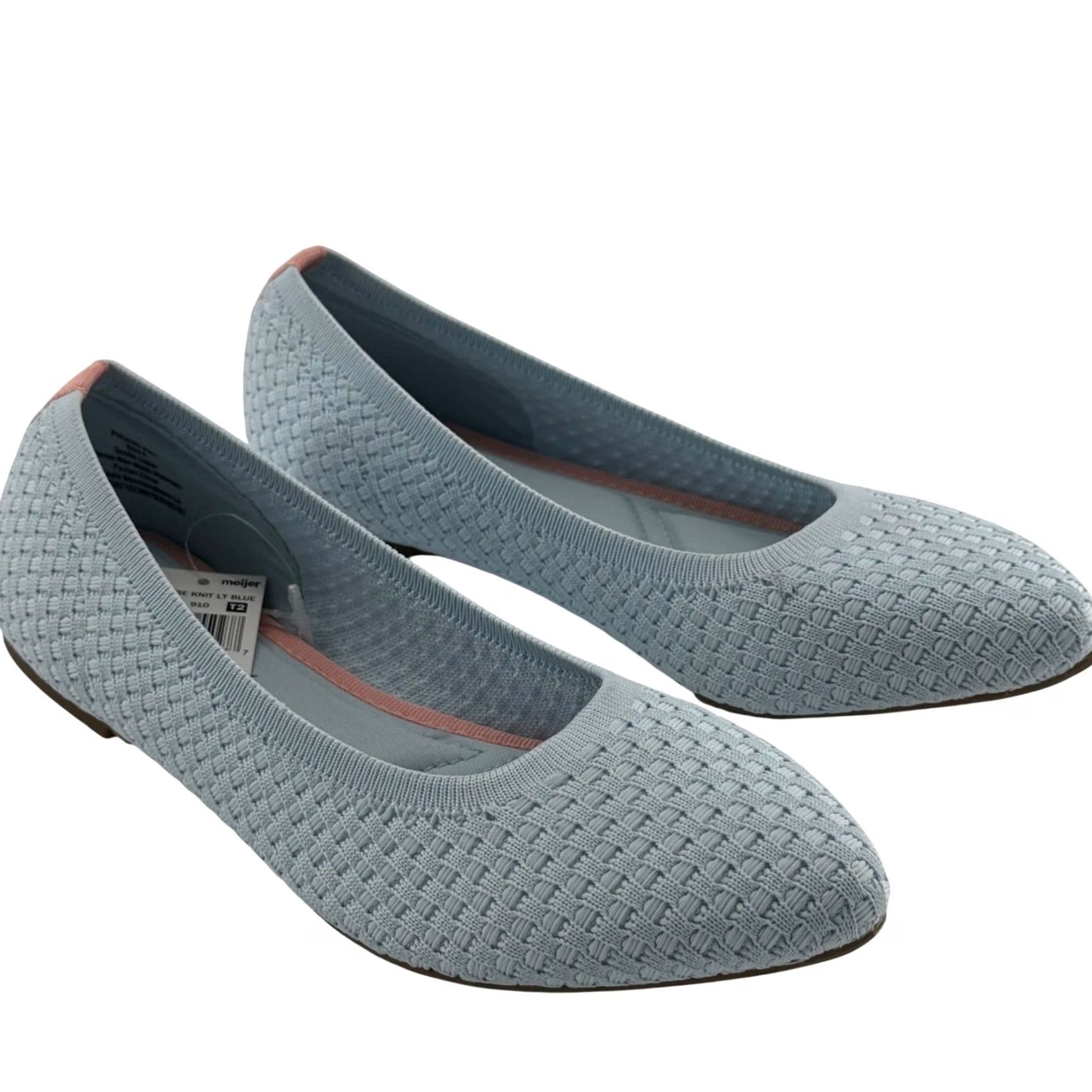 Vintage Falls Creek Phoebe Knit Ballet Flats Blue Pointed Toe Memory Foam Women 8 Flat Slip On Casual Workwear Travel Shoes Size US 8 / IT 38 - 2 Thumbnail