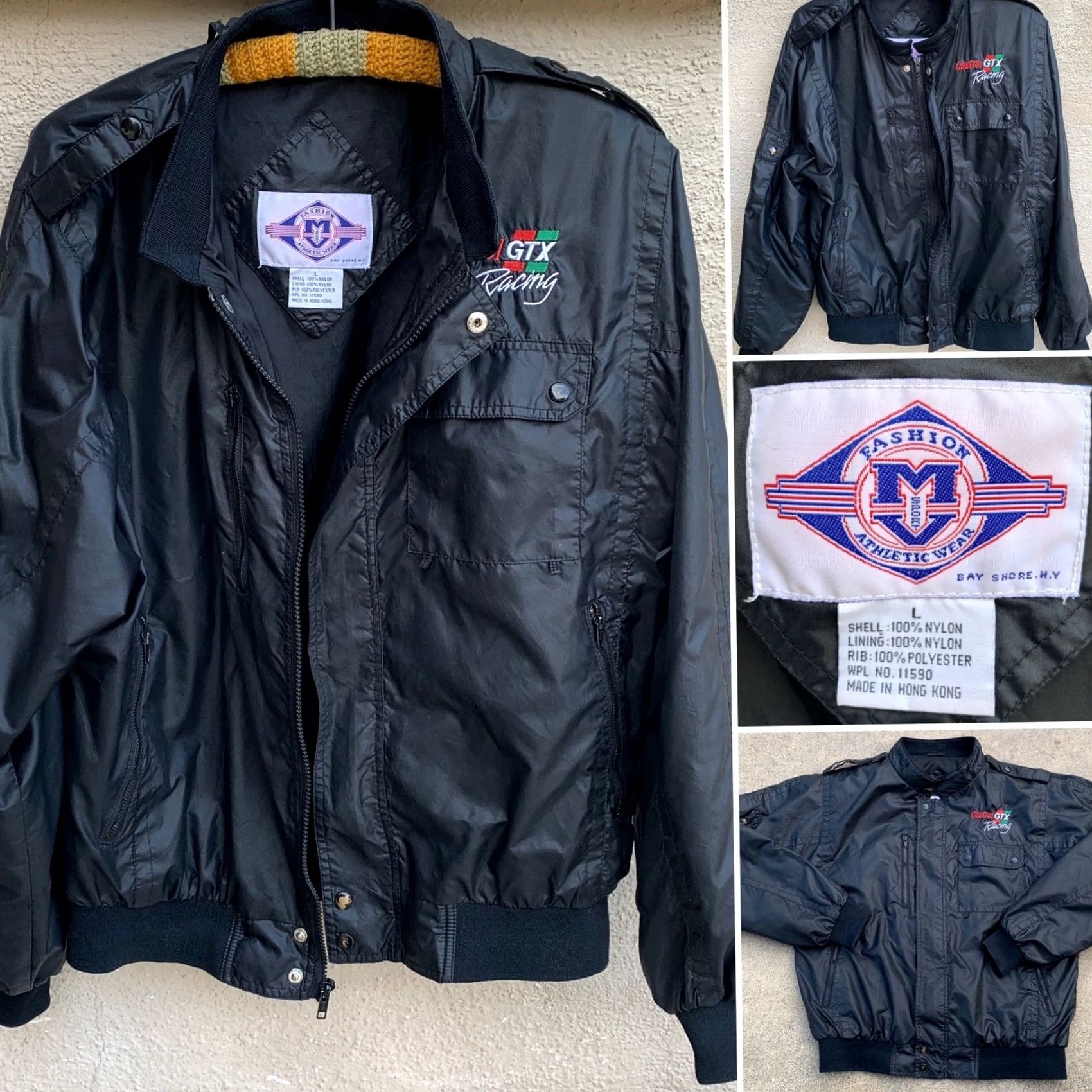 Vintage VINTAGE MV Sport Castrol GTX Racing Embroidered Jacket Nylon L Black Men Jacket Vintage 80s 90s Cars Retro Windbreaker Printed Pockets Size US L / EU 52-54 / 3 - 3 Thumbnail