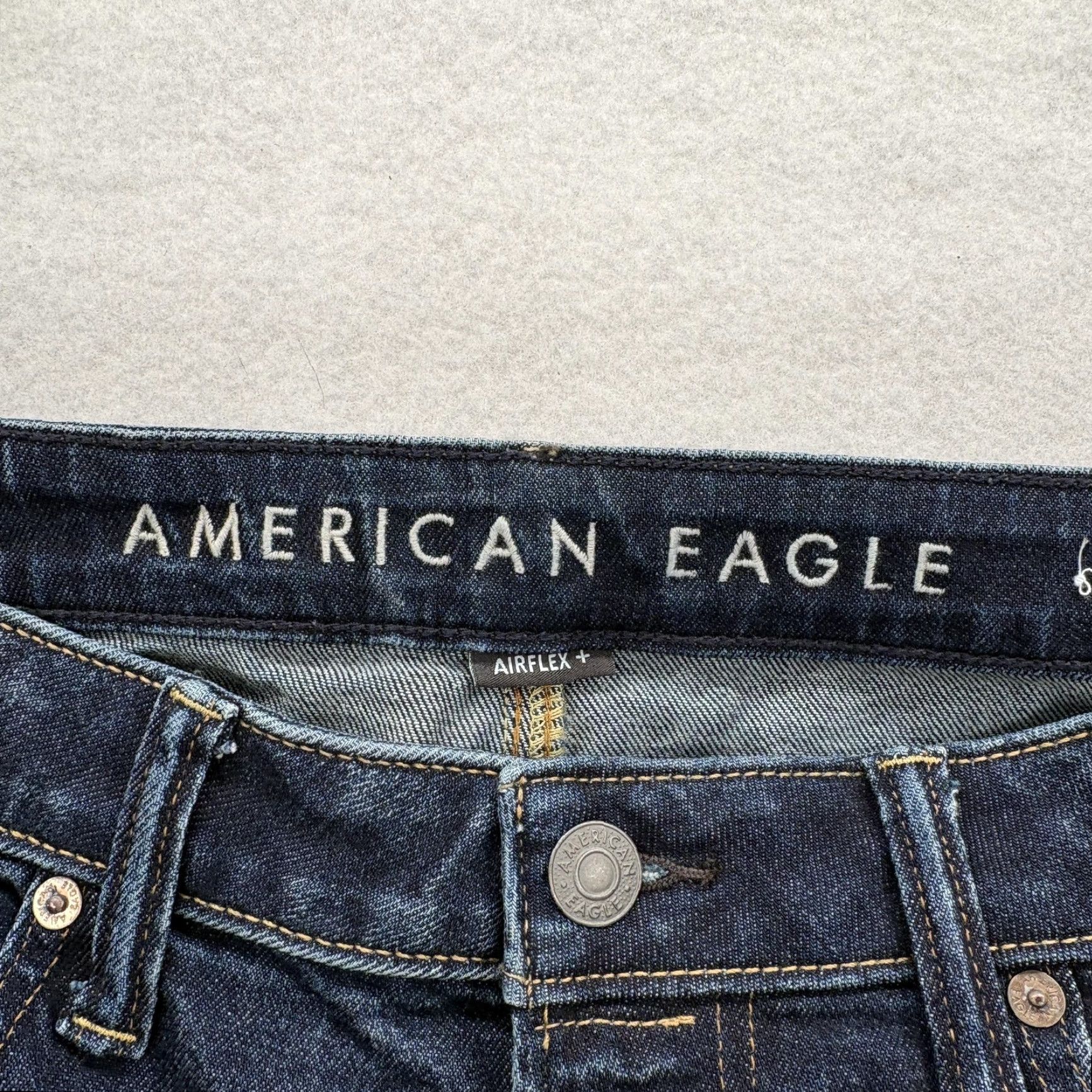 American Eagle Outfitters American Eagle AirFlex+ Jeans Mens 32x30 Blue Distressed Denim Size US 32 / EU 48 - 4 Thumbnail