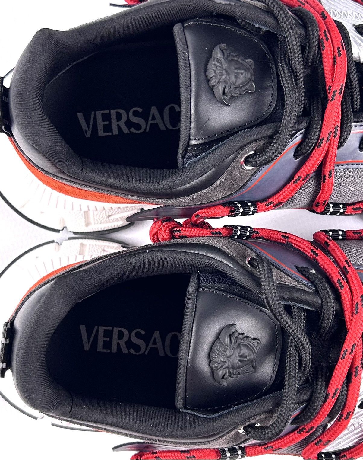 Versace Versace Trigreca Sneakers EU44/US11 Gray Red Suede Italy Size US 11 / EU 44 - 6 Thumbnail