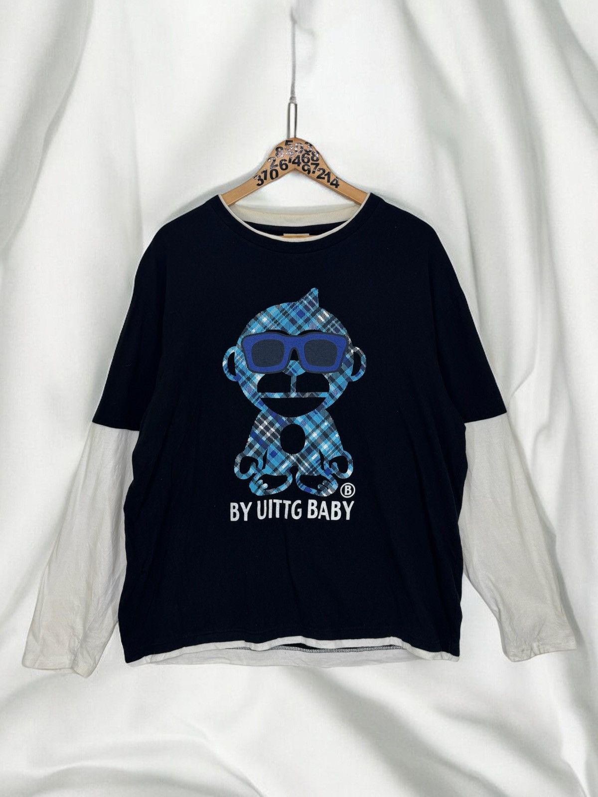 Japanese Brand Uittg Baby Double Check Hyper Primates Longsleeve Size US XL / EU 56 / 4 - 1 Thumbnail