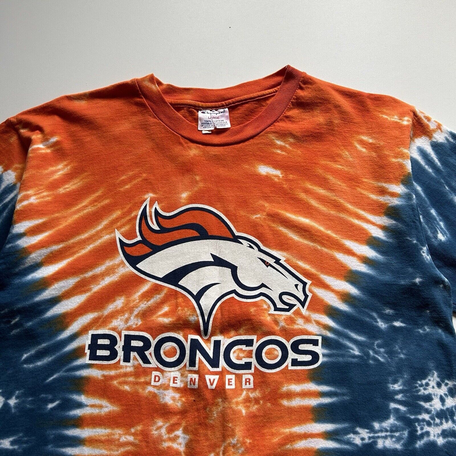 Champion Vintage Denver Broncos NFL Champion T Shirt Large Tie Dyed Size US L / EU 52-54 / 3 - 2 Thumbnail