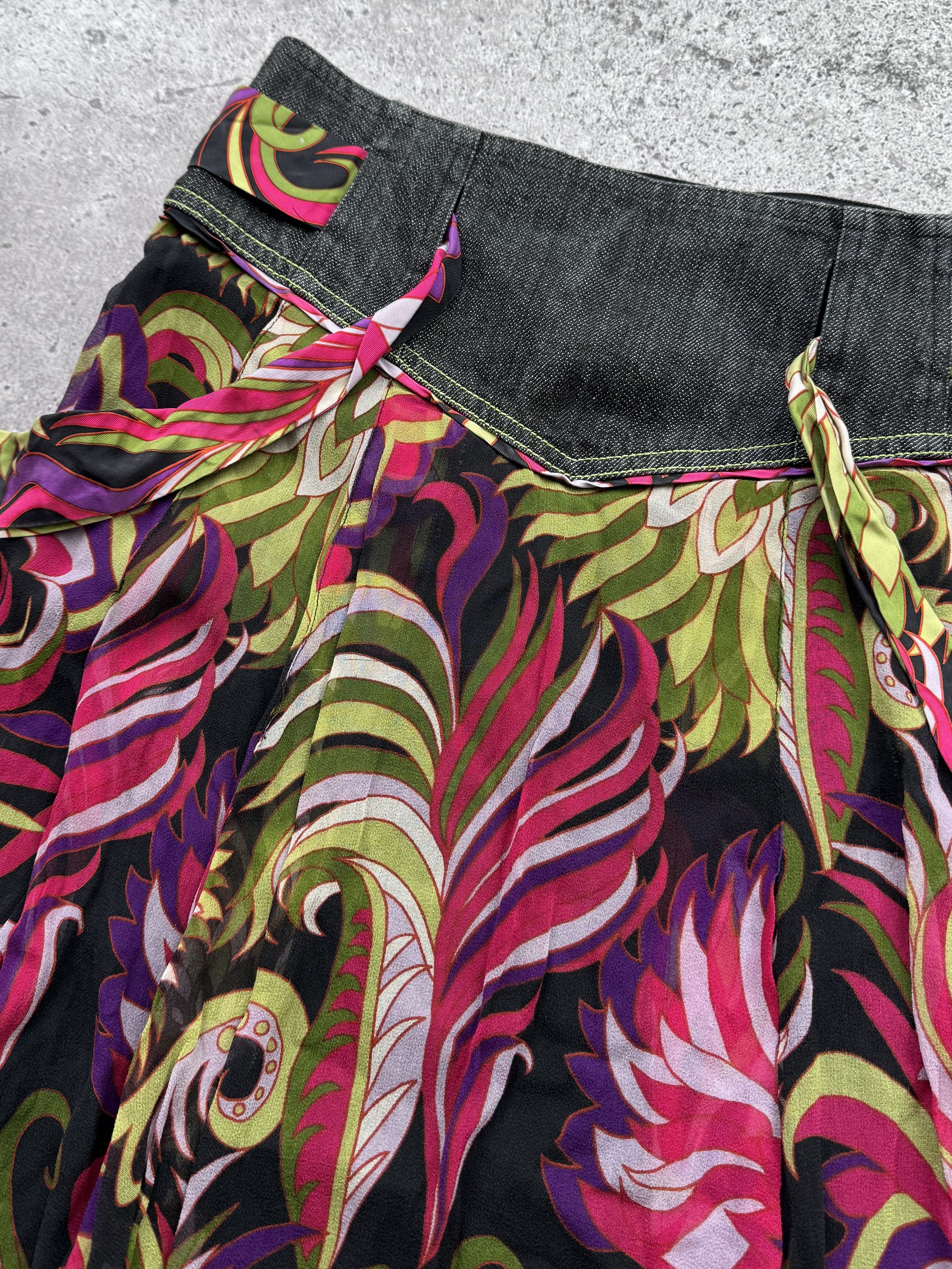 Japanese Brand Vintage Silk Flare Skirt (E8) Size 25" / US 0 / IT 36 - 4 Thumbnail