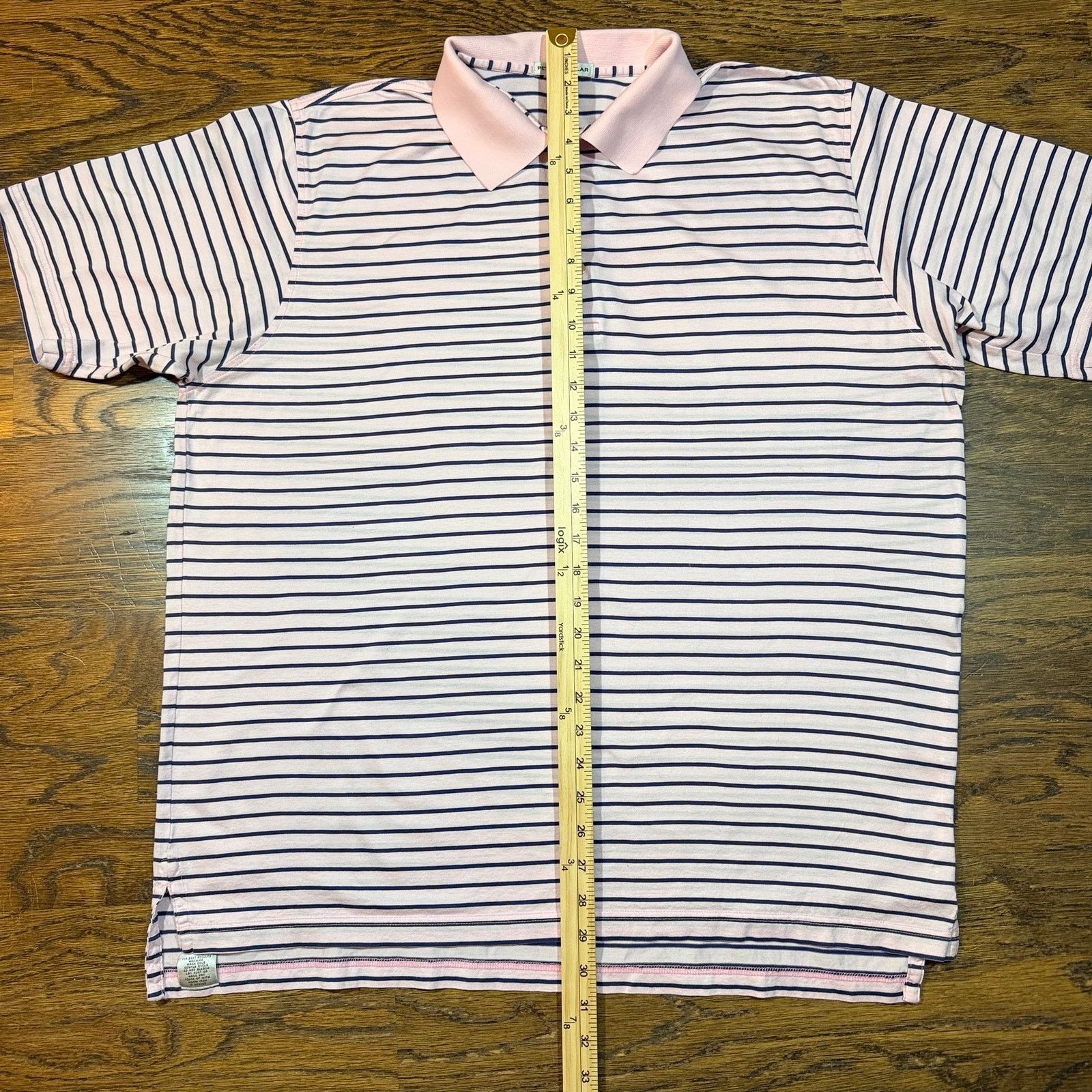 Peter Millar Peter Millar XL Short Sleeve Striped Golf Polo Pink & Navy Size US XXL / EU 58 / 5 - 4 Thumbnail