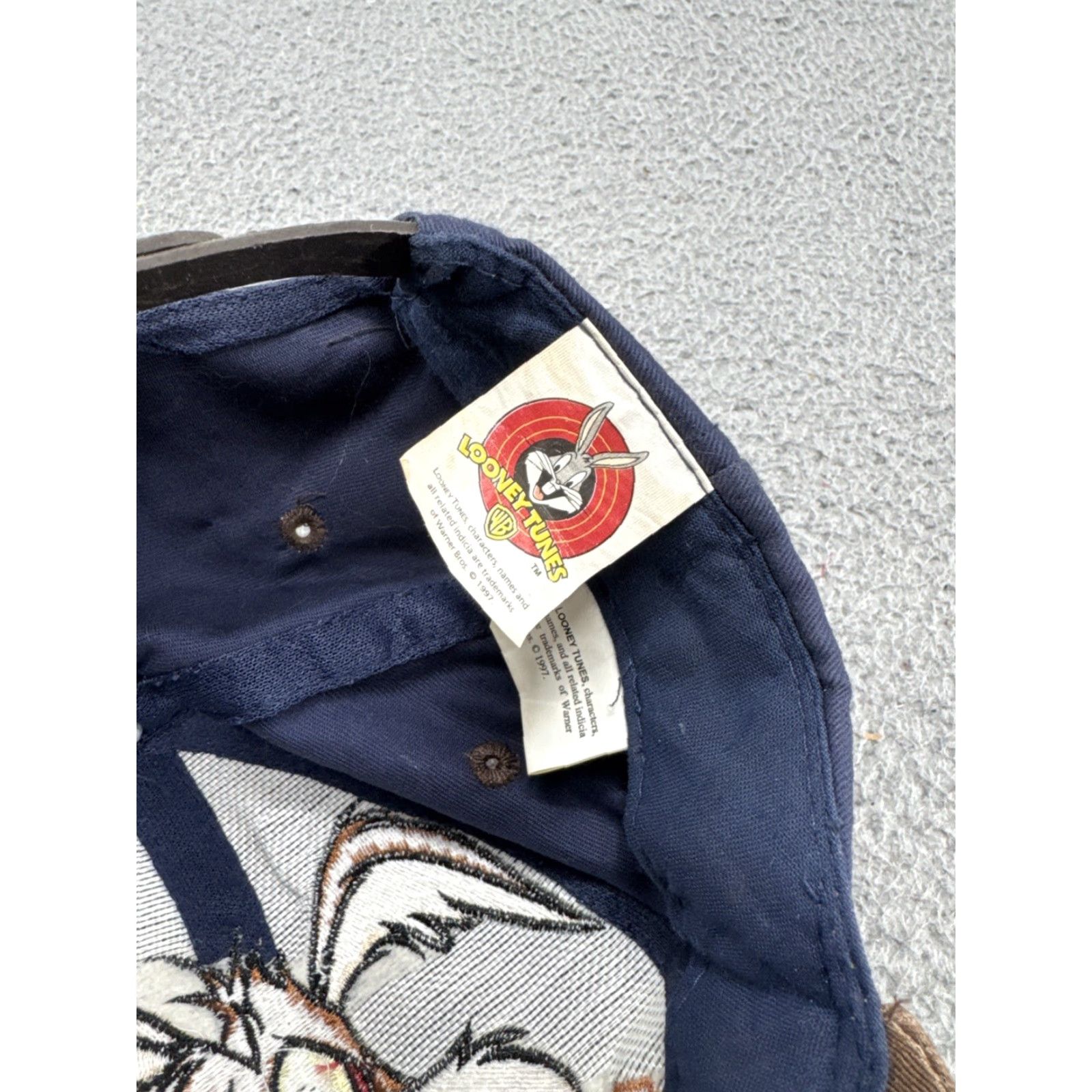 Vintage VINTAGE Wile E. Coyote Why Me Snapback Embroidered Branded Looney Tunes Tan Blue Hat Men One Size Black Style Snapback Size ONE SIZE - 6 Thumbnail