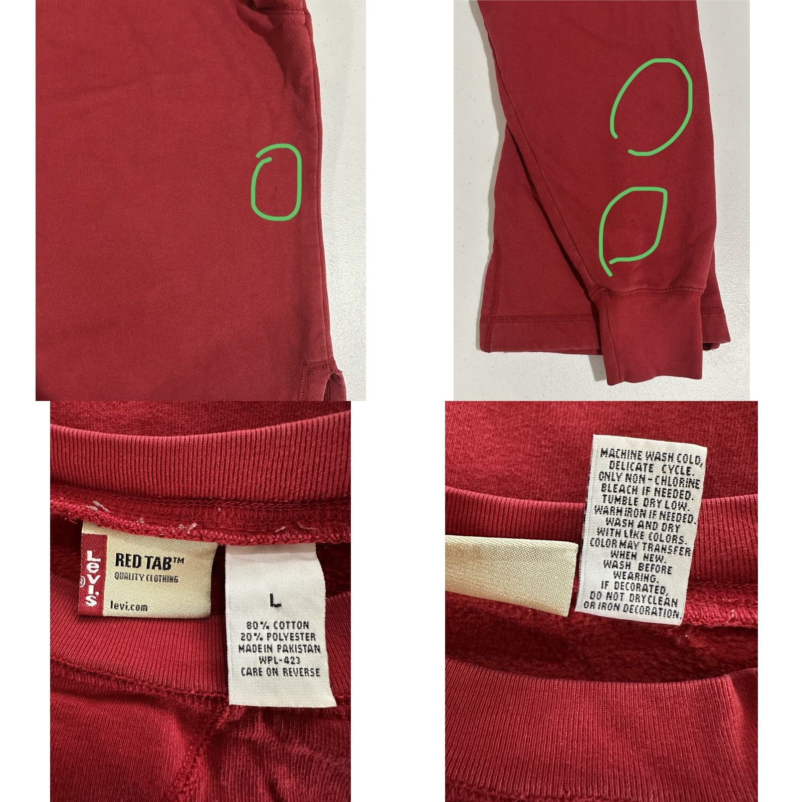 Levi's VINTAGE Levi's Sweatshirt L Men Red Boxy Fit Embroidered Logo 90s 80s Grunge Cotton Blend Pullover Crew Neck Knit Size US L / EU 52-54 / 3 - 9 Thumbnail