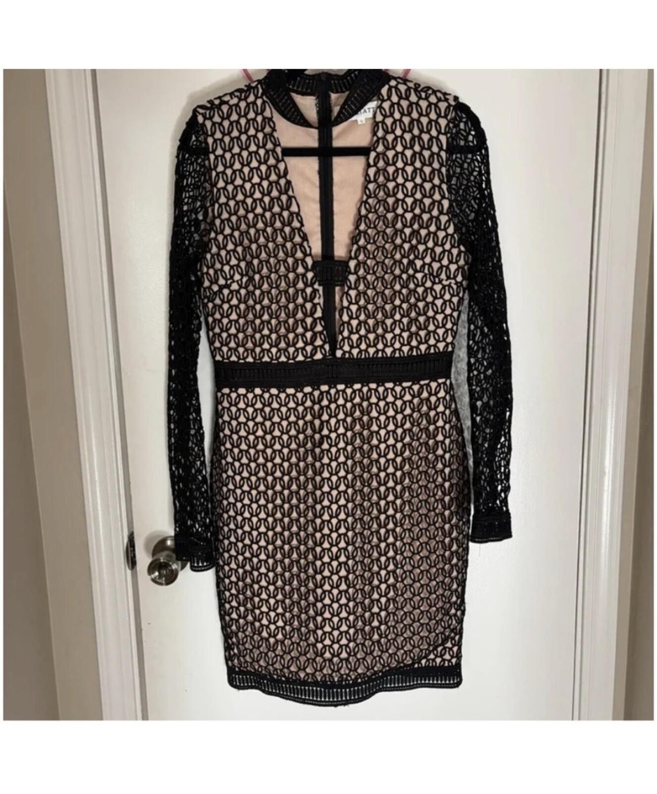 John Elliott ELLIATT Chic Black and Tan Mesh Dress Size L / US 10 / IT 46 - 1 Thumbnail