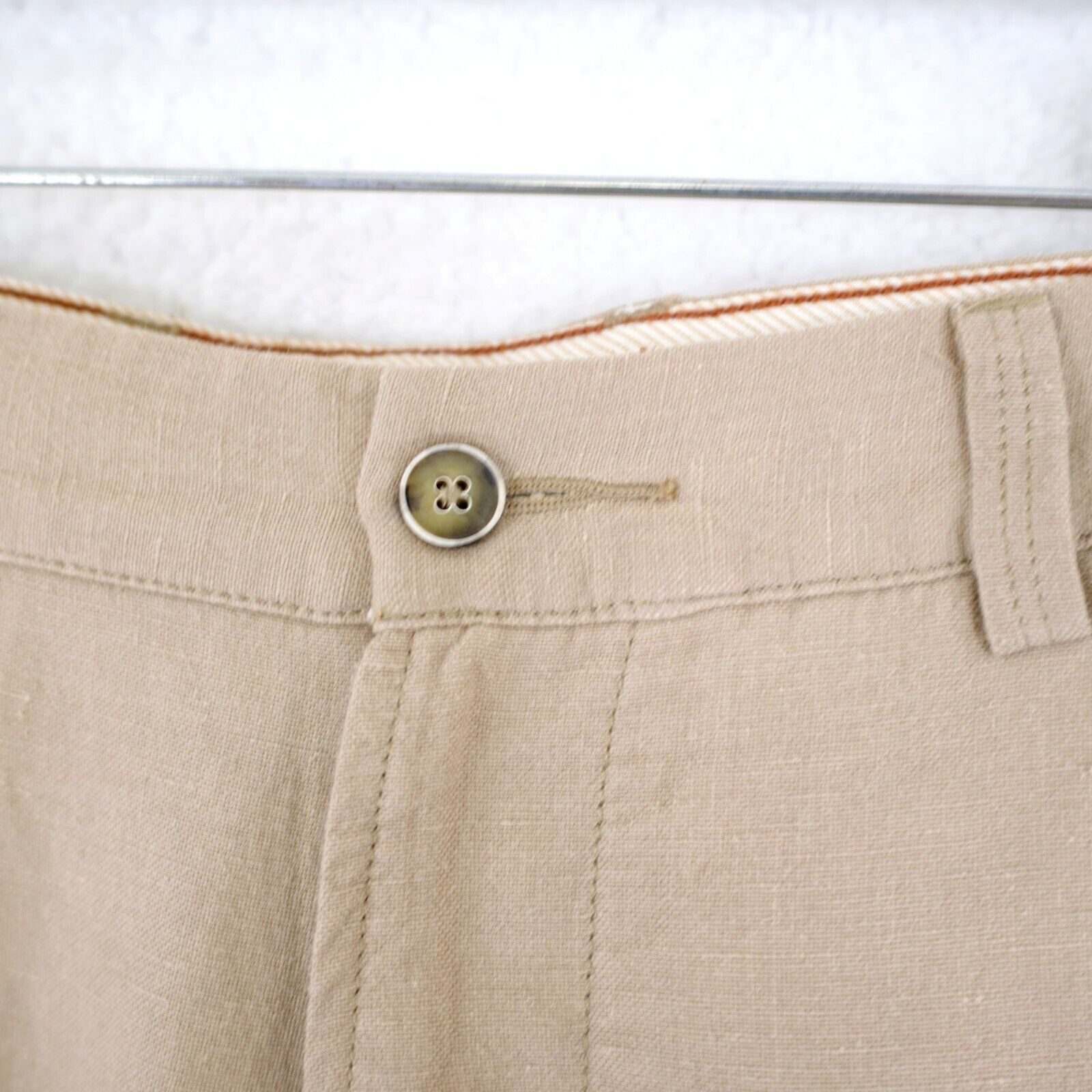 Tommy Bahama Tommy Bahama Linen Silk Tan 35/31 Flat Front Mid Rise Dress Size 34R - 4 Thumbnail