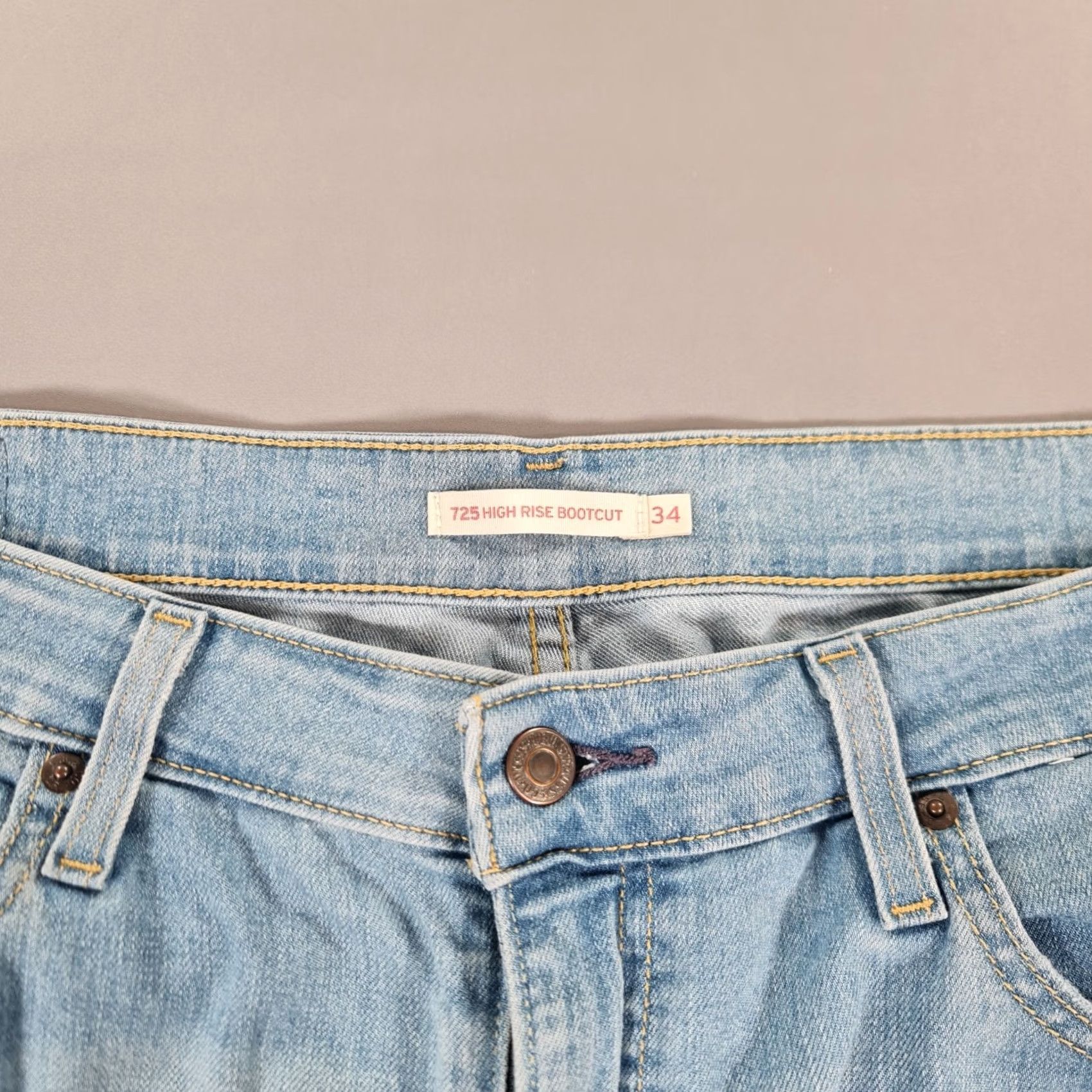 Levi's Levi's 725 Jeans Women Blue W34 L32 High Rise Bootcut Stretch Denim Zip Fly 5-Pocket Design Slim Regular Modern City Dress Up Womens Size 24" / US 00 / IT 34 - 3 Thumbnail