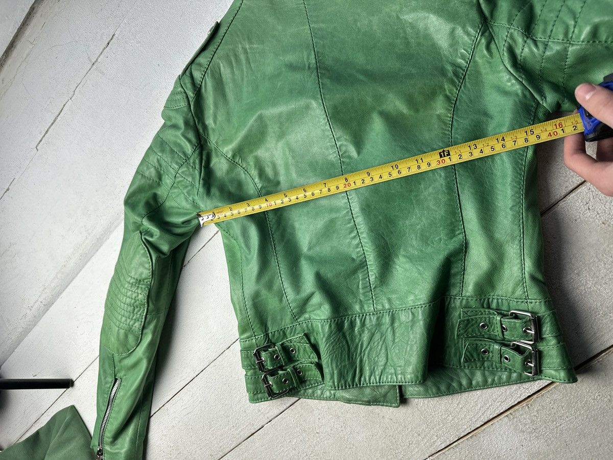 Other 🚨Y2K RICK OWENS TYPE DIRTY SLIM FIT ZIP LEATHER JACKET Size S / US 4 / IT 40 - 17 Thumbnail