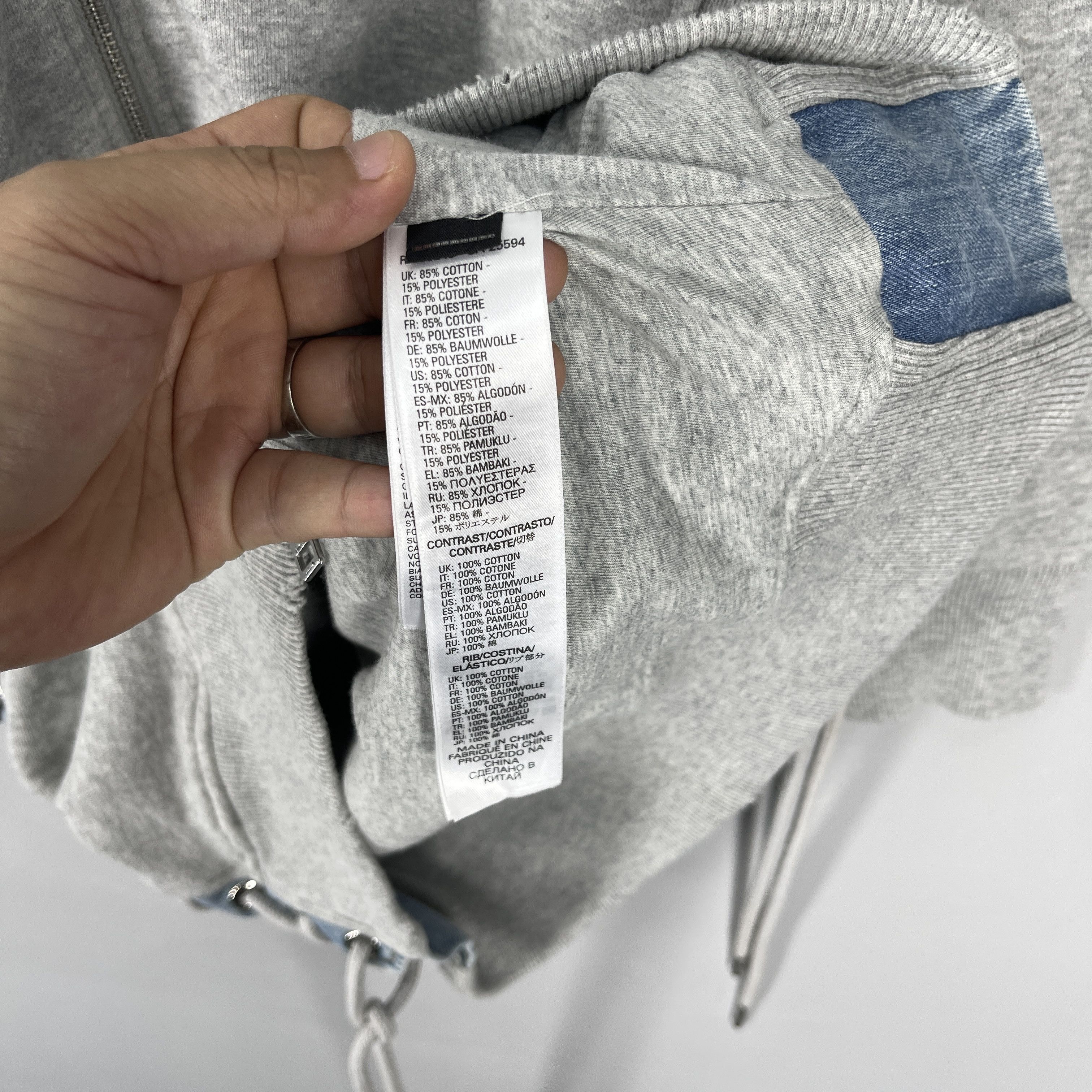 Diesel Diesel Longline Zip-Up Hoodie with Denim Lace-Up Sides Size M / US 6-8 / IT 42-44 - 8 Thumbnail