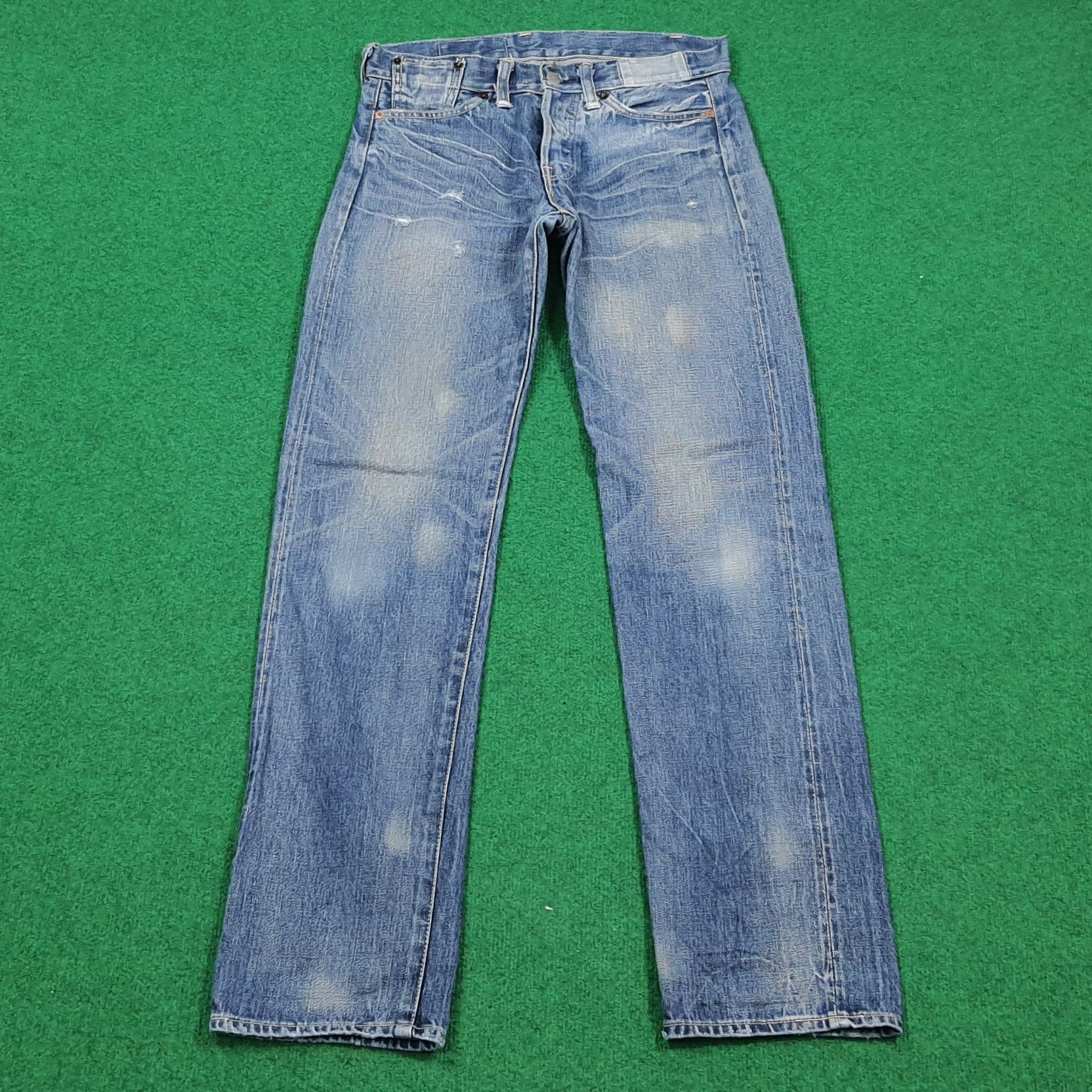 Levi's Vintage 501 E Selvedge Distressed Jeans E1N39 Size US 30 / EU 46 - 1 Thumbnail