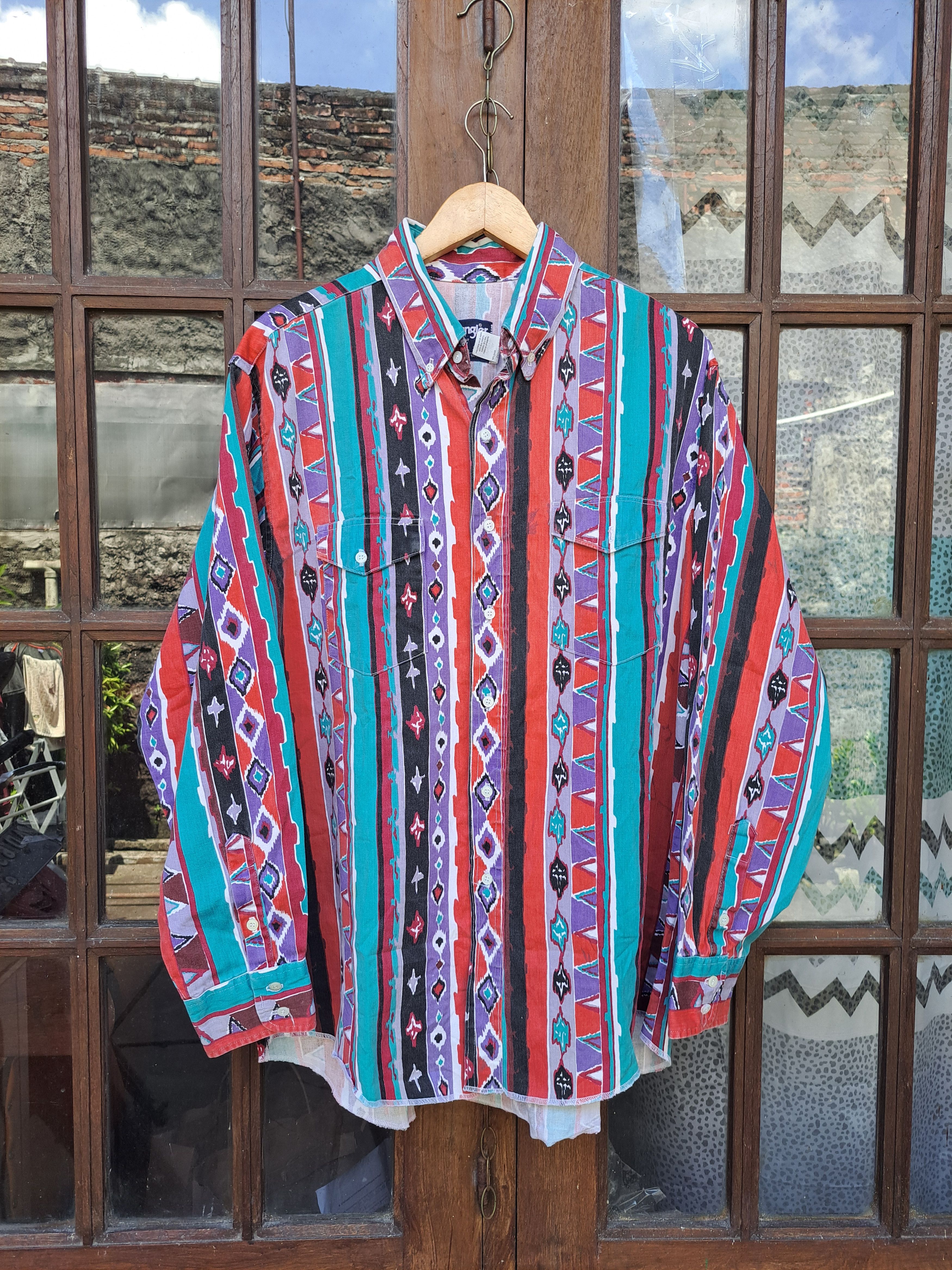 Vintage × Wrangler 90s WRANGLER Brushpopper Cowboy Cut Longsleeve