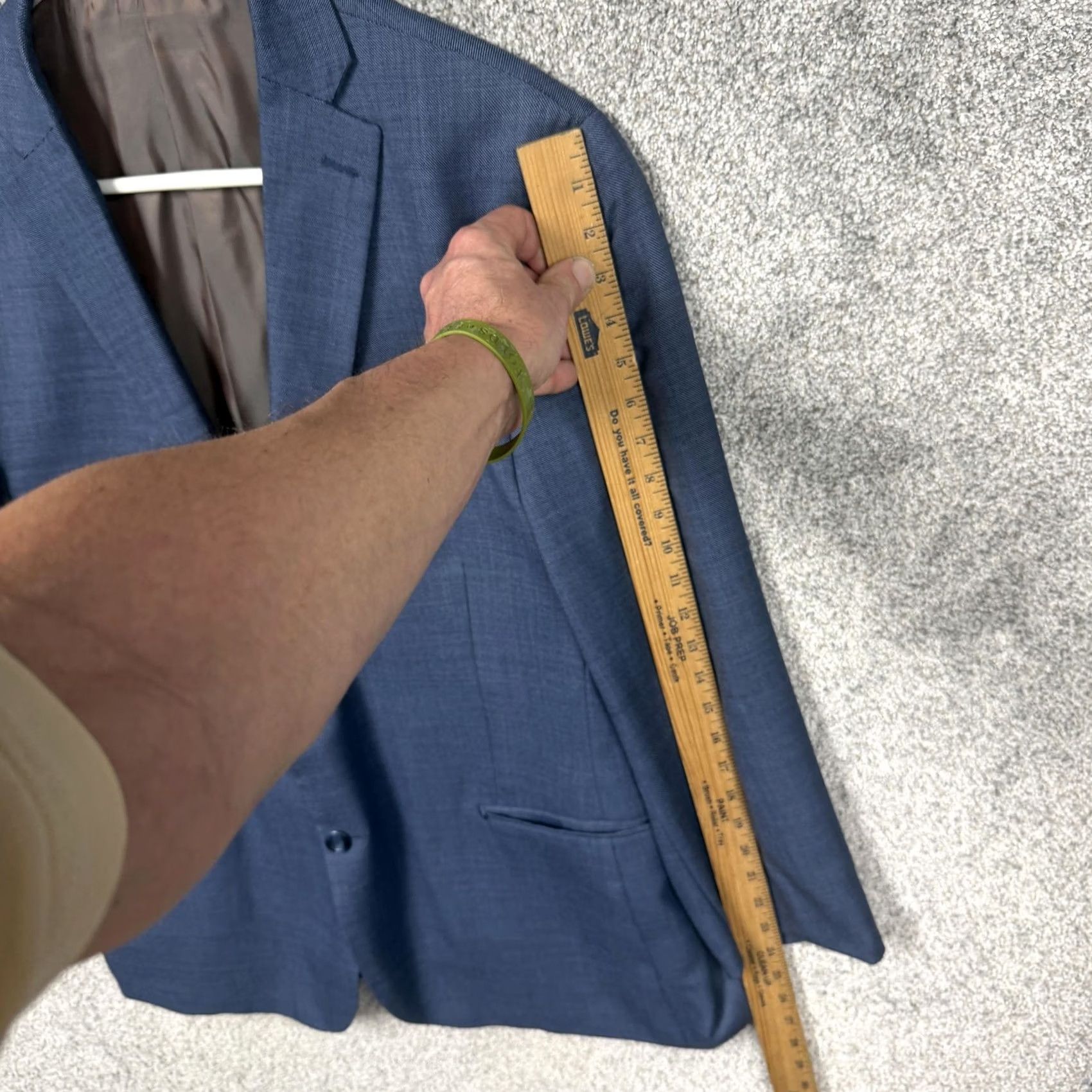 Pronto Uomo Prontomoda Blazer 46R Wool Blend Blue Single-Breasted 2-Button Notch Formal Business Mens - Vintage No - 46 Regular, 31/24 Size 46R - 3 Thumbnail