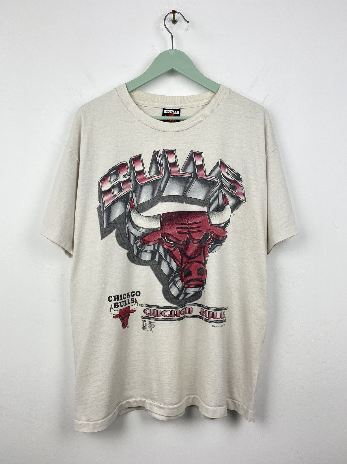 NBA Vintage Chicago Bulls T Shirt Magic Johnson Tee Lakers Suns Size US L / EU 52-54 / 3 - 1 Thumbnail
