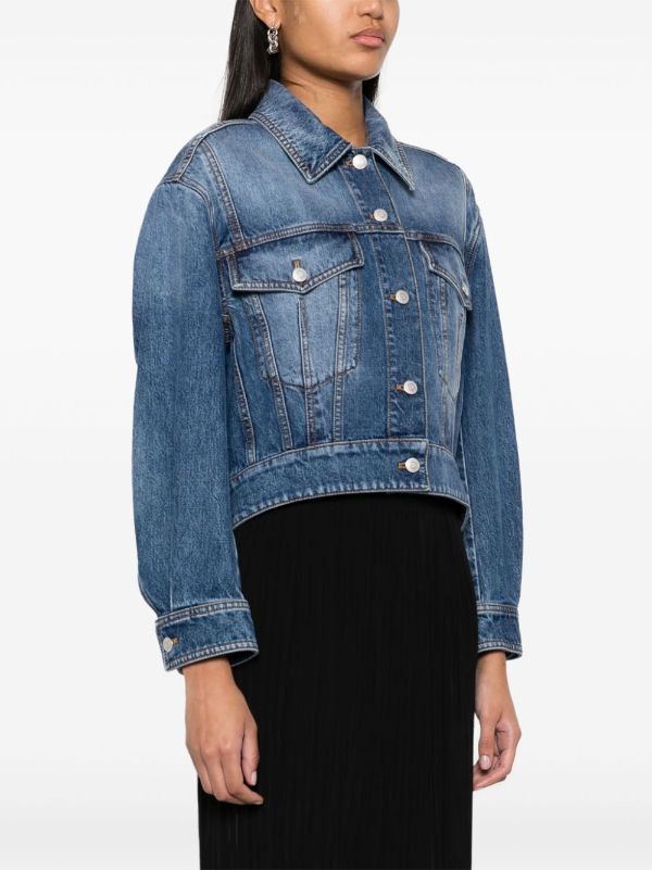 Alexander McQueen o1s22i1n1024 Denim Cocoon Jacket in Blue Size M / US 6-8 / IT 42-44 - 3 Thumbnail
