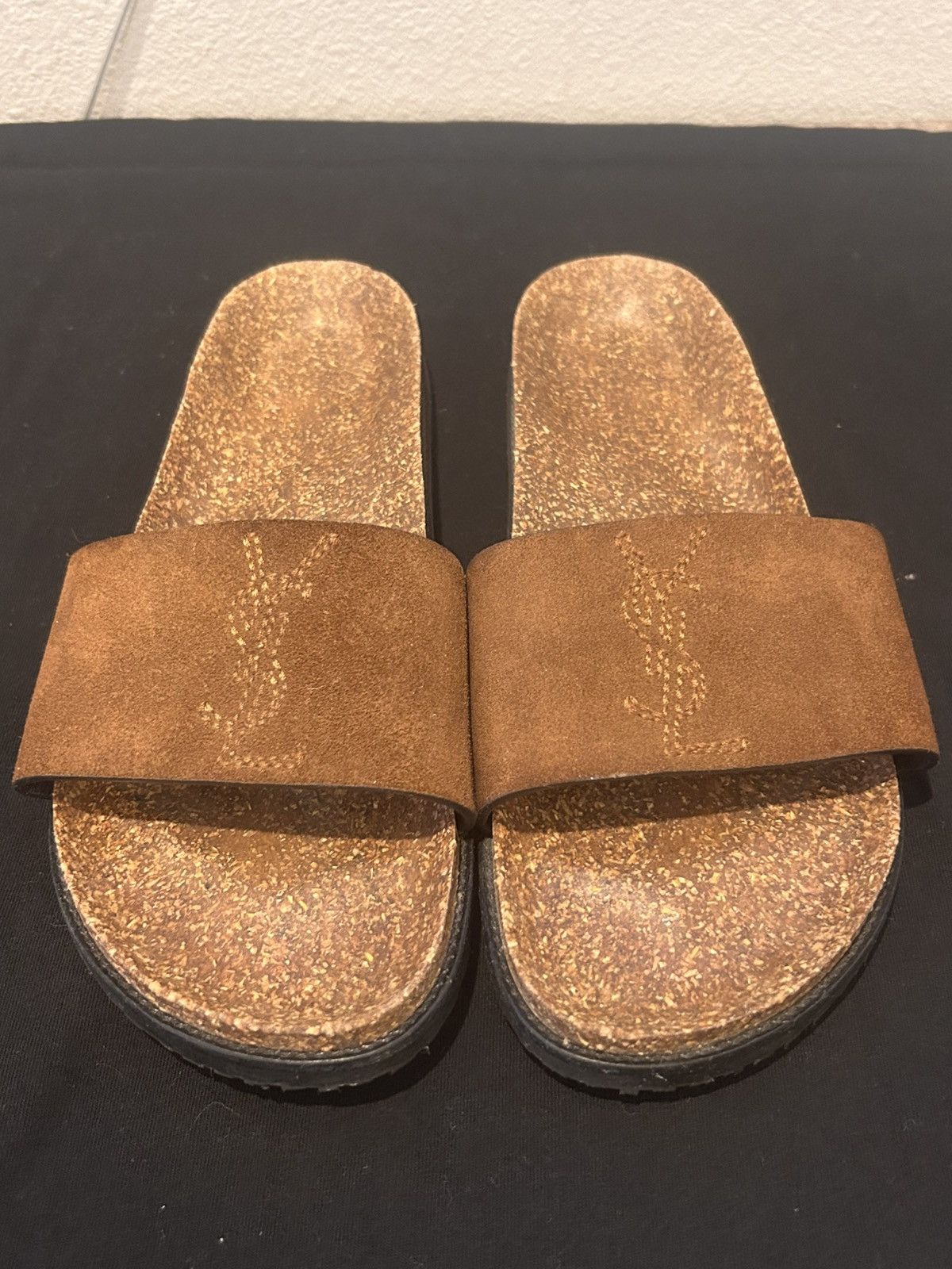 Yves Saint Laurent Saint Laurent YSL Suede Cork Slides Brown Size 41 / US 8.5 Size US 8.5 / EU 41-42 - 2 Thumbnail