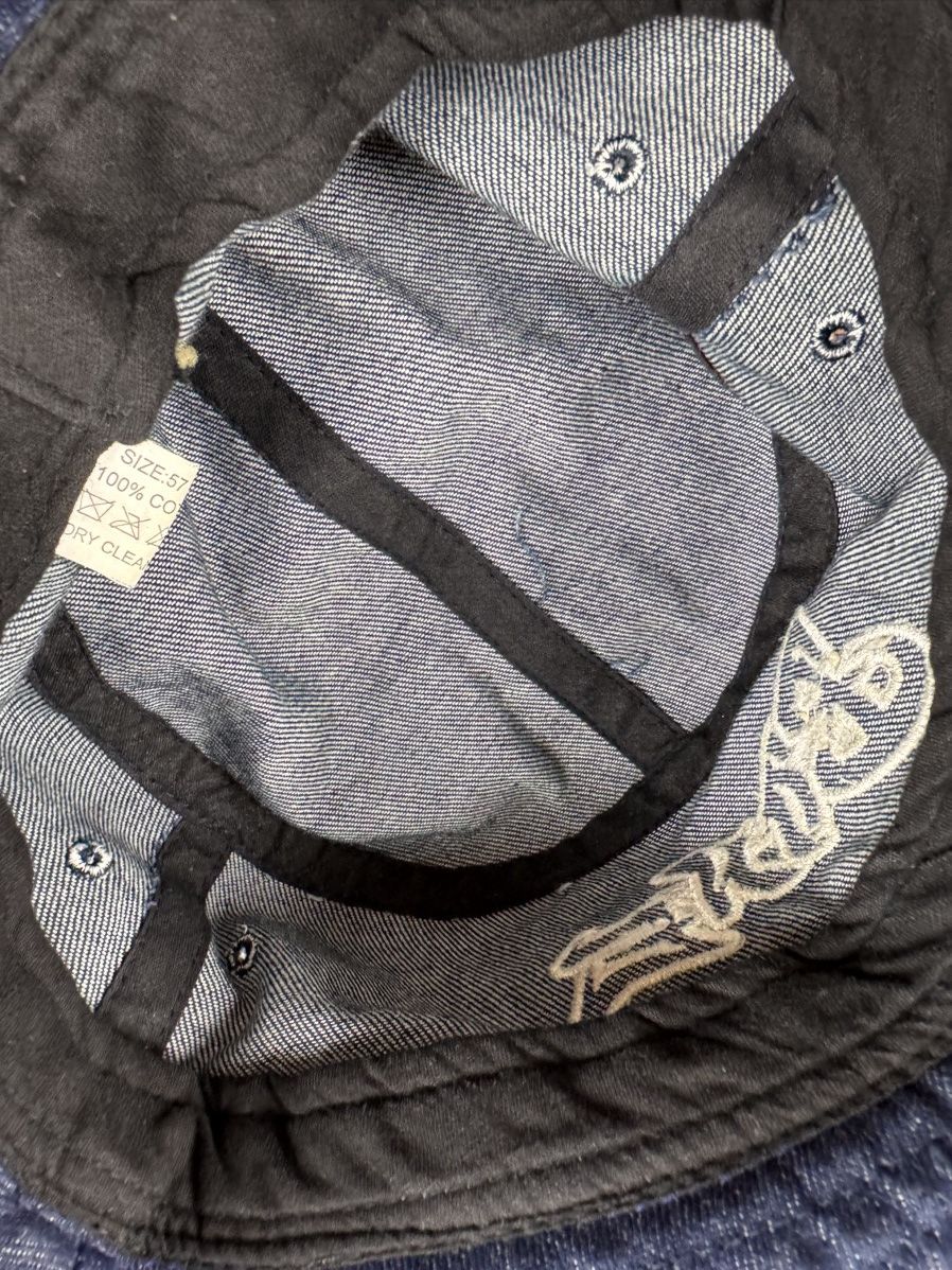Japanese Brand × Vintage Vintage 90s Bone embroidered denim bucket hat graffiti style Size ONE SIZE - 6 Thumbnail