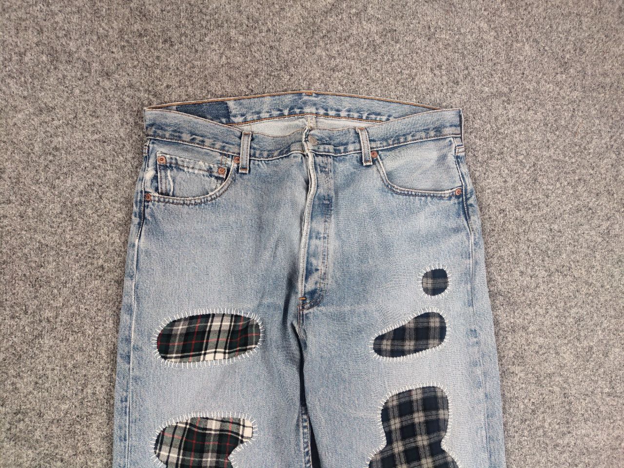 Levi's Rare Vintage 90's levis 501 x Sashiko Patchwork Denim Jeans Size US 36 / EU 52 - 8 Thumbnail