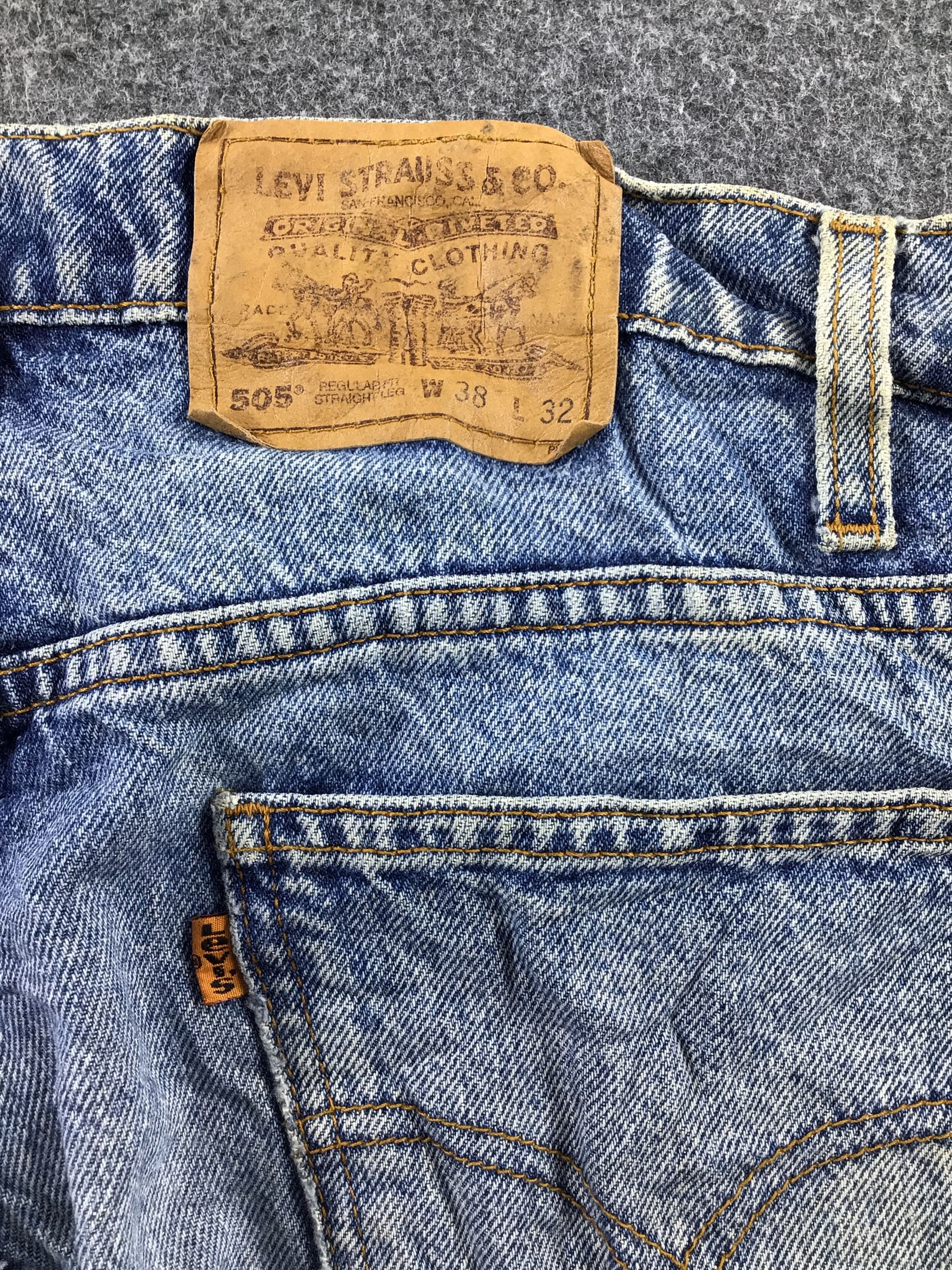 Levi's Vintage 90s Levi's 505 Jeans Orange Tab Denim KJ185 Size US 37 - 5 Thumbnail