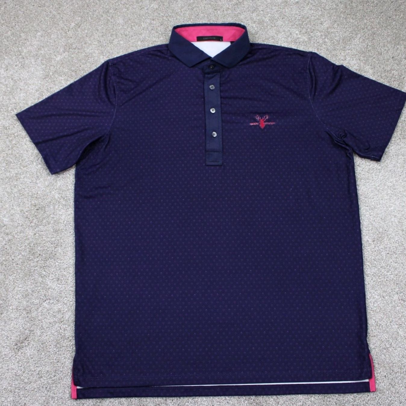 Vintage Greyson Polo Shirt Mens Large Purple Geometric Short Sleeve Pullover Size US L / EU 52-54 / 3 - 2 Thumbnail