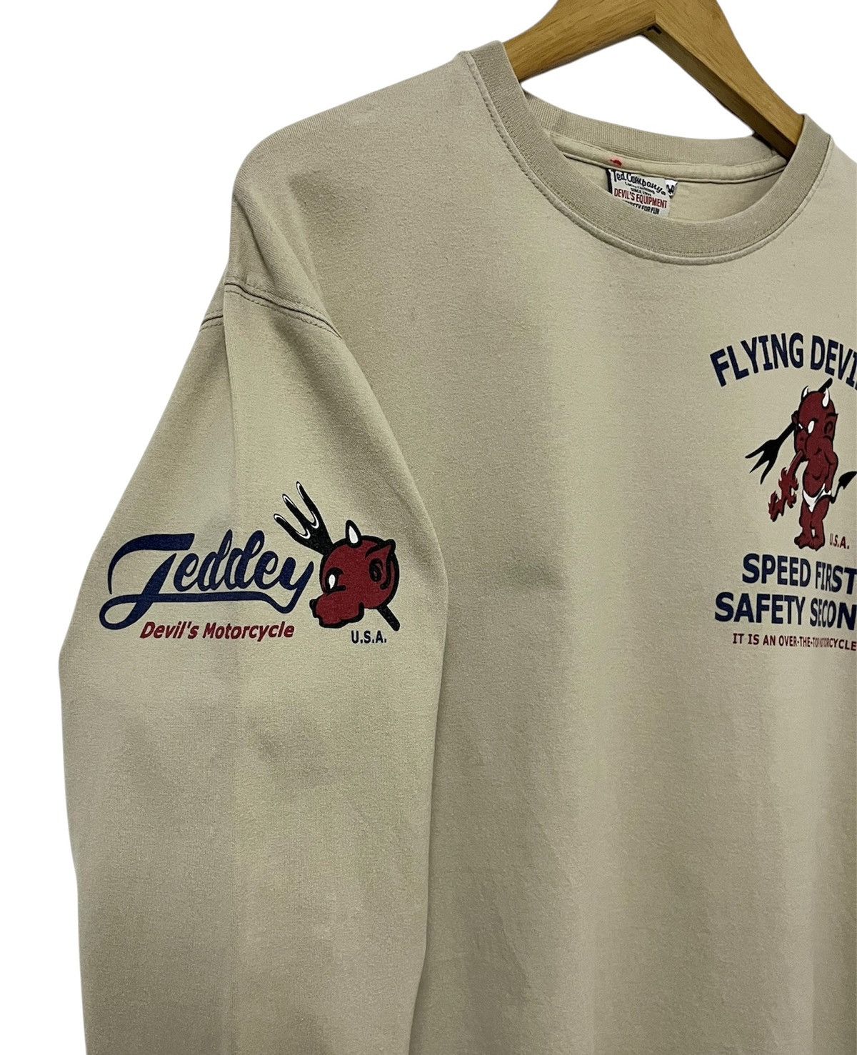 Japanese Brand TED COMPANY TED MAN FLYING DEVIL M.C. RACING LOGO TSHIRT Size US L / EU 52-54 / 3 - 8 Thumbnail