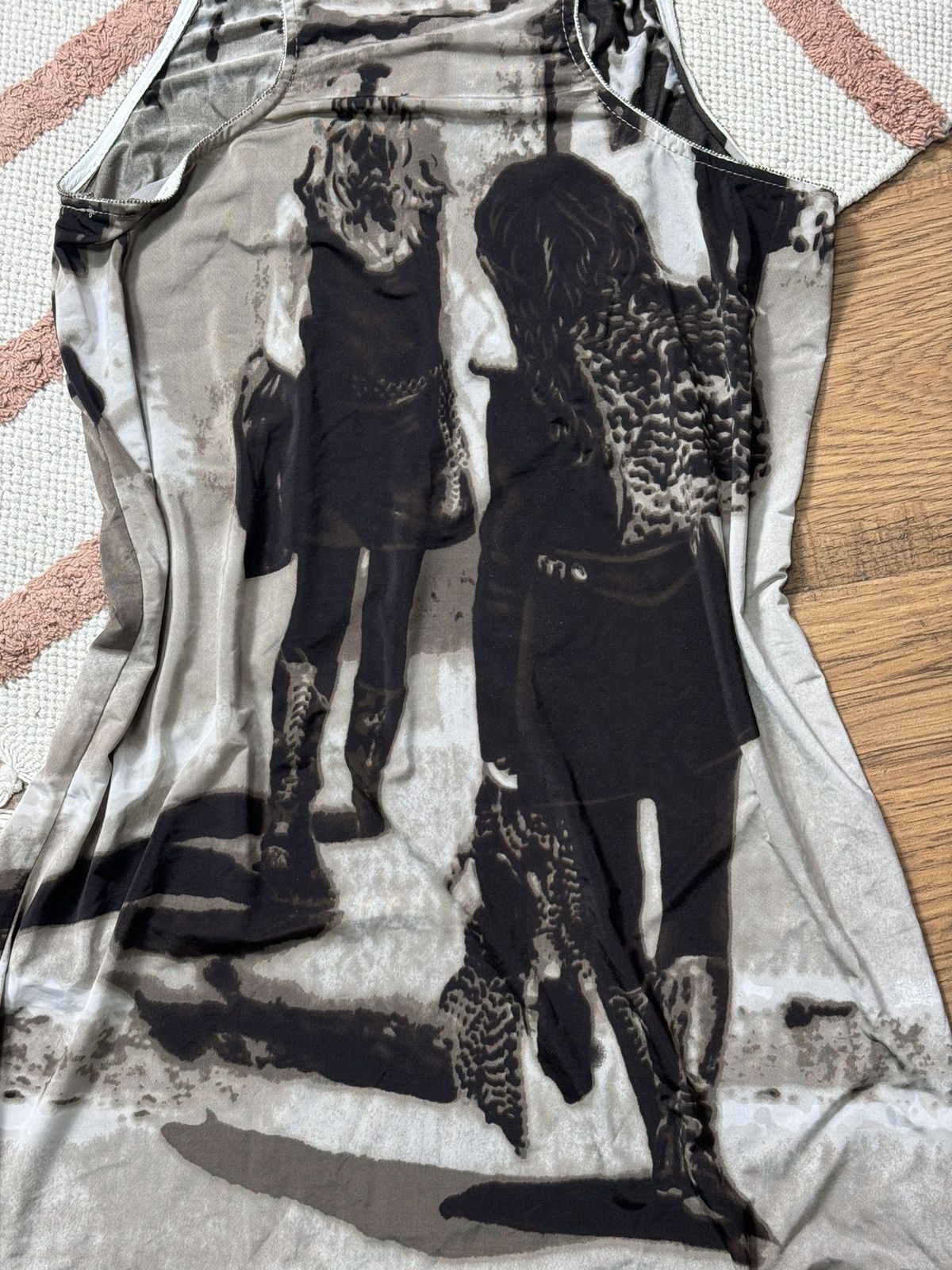 Vintage VINTAGE 2000s AVANT GARDE PRINTED MINI DRESS Size M / US 6-8 / IT 42-44 - 8 Thumbnail