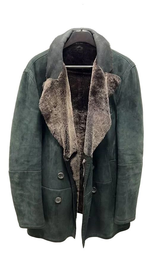 GUCCI LEATHER JACKET WITH WHITE SHEARLING