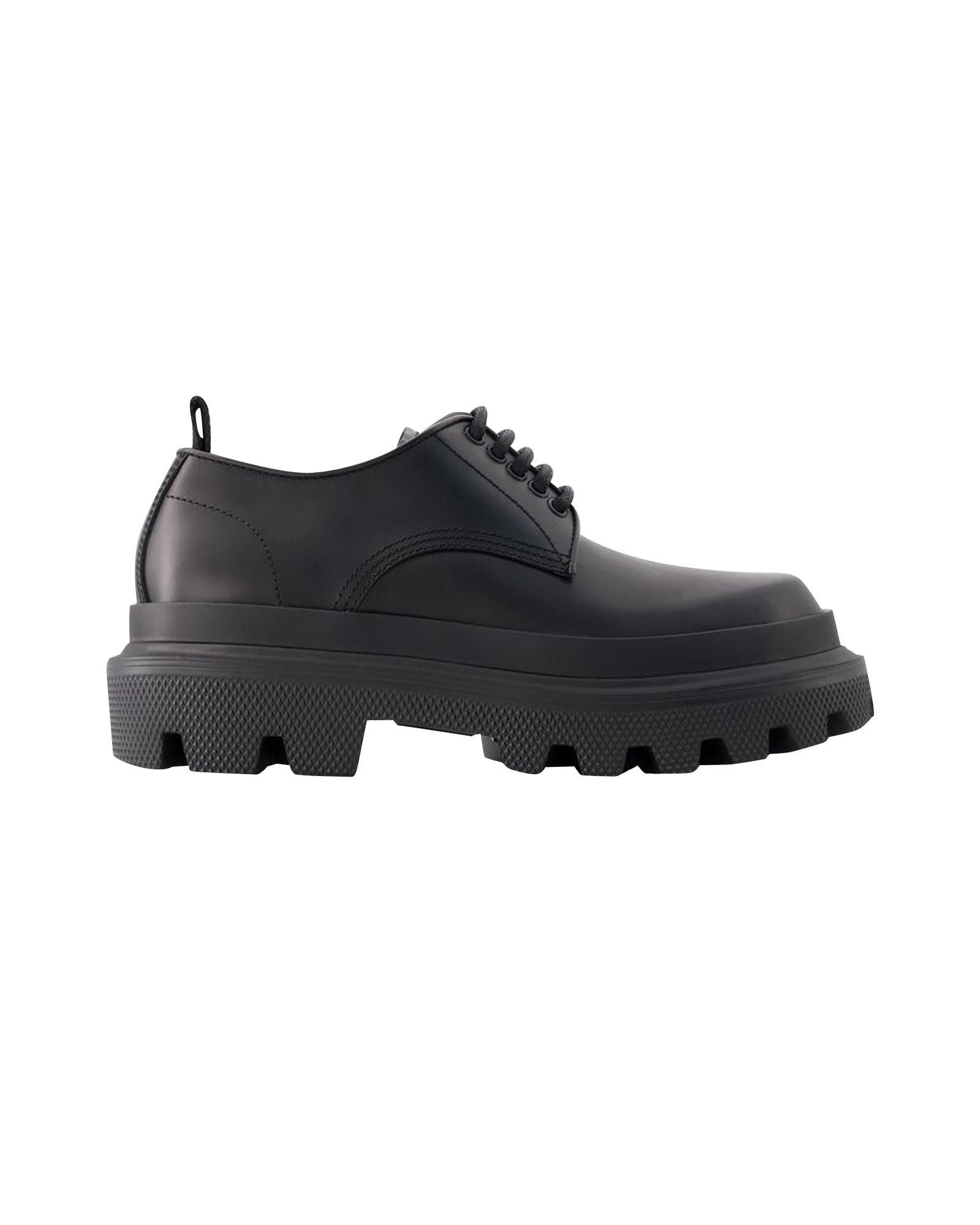 image of Dolce Gabbana Platform Derbies - Leather - Black Shoes, Women's (Size 10)