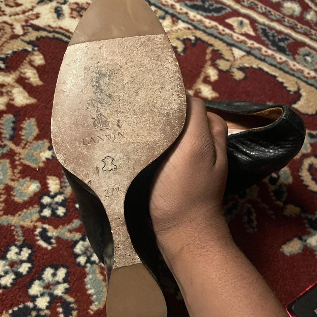 Designer × Lanvin × Vintage Lanvin Paris Vintage Black Pumps Size US 6.5 / IT 36.5 - 5 Thumbnail