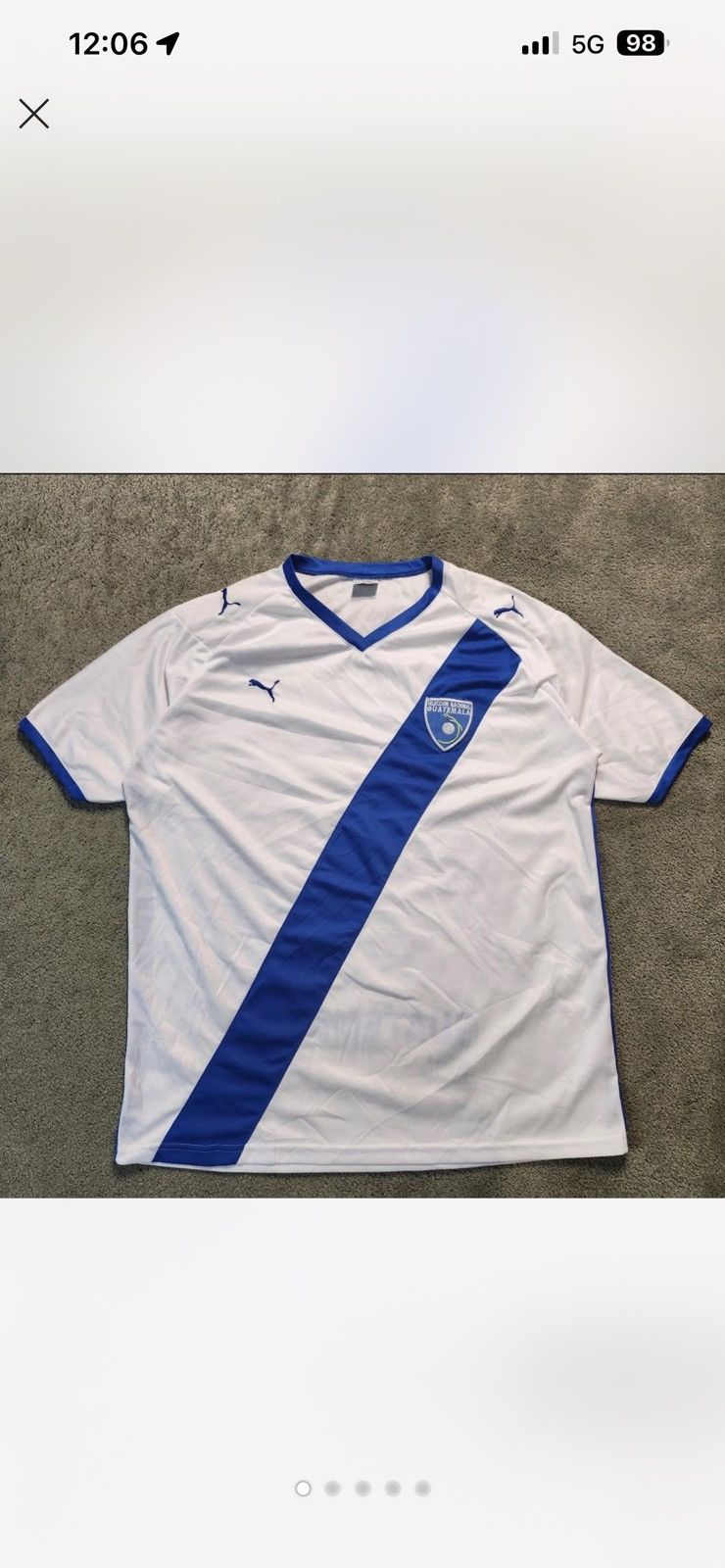 Vintage 90s Puma Gautemala Soccer Jersey Kit Size XL